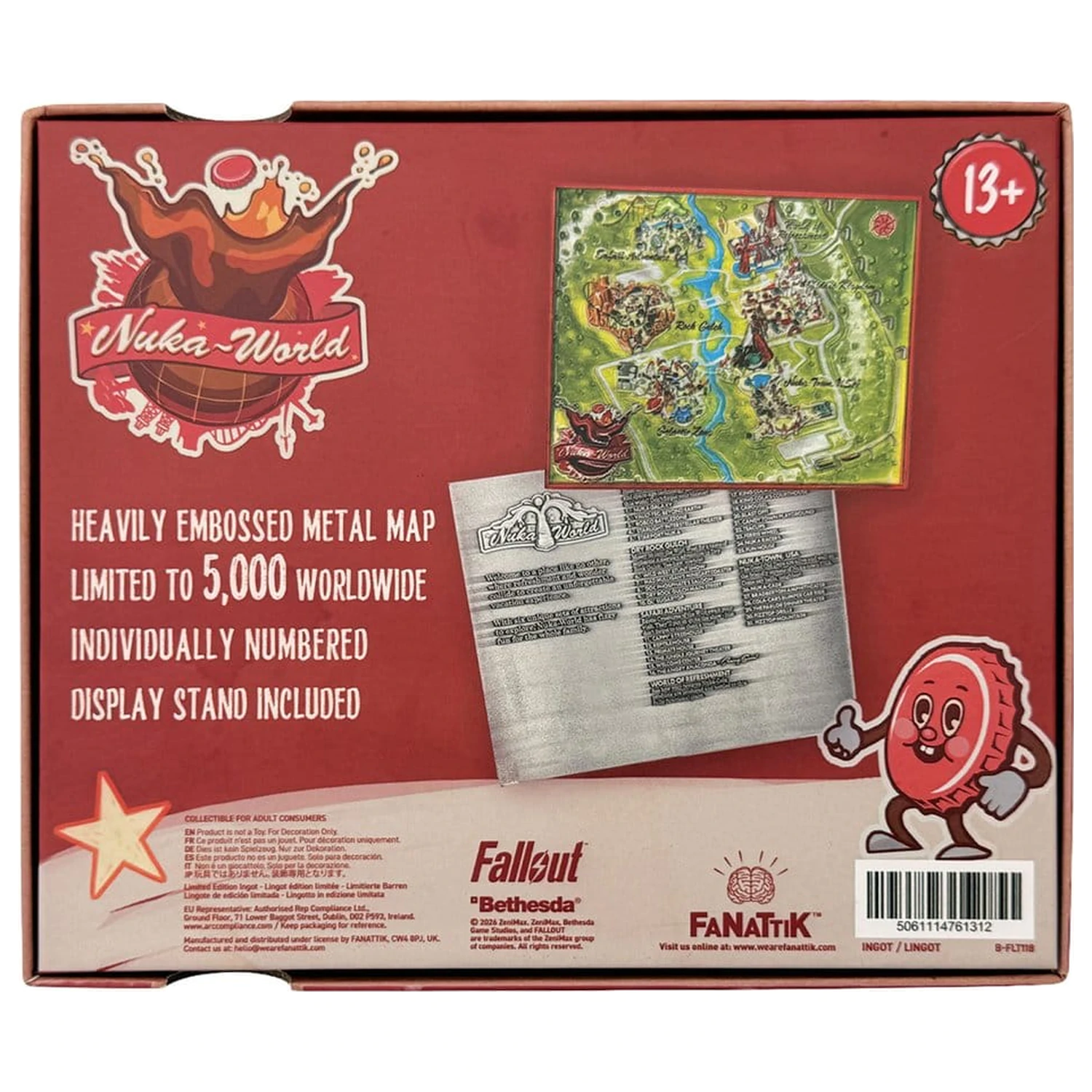 Fallout replika kovová mapa Nuka-World limitovaná edícia 16 x 13 cm produktová fotografia