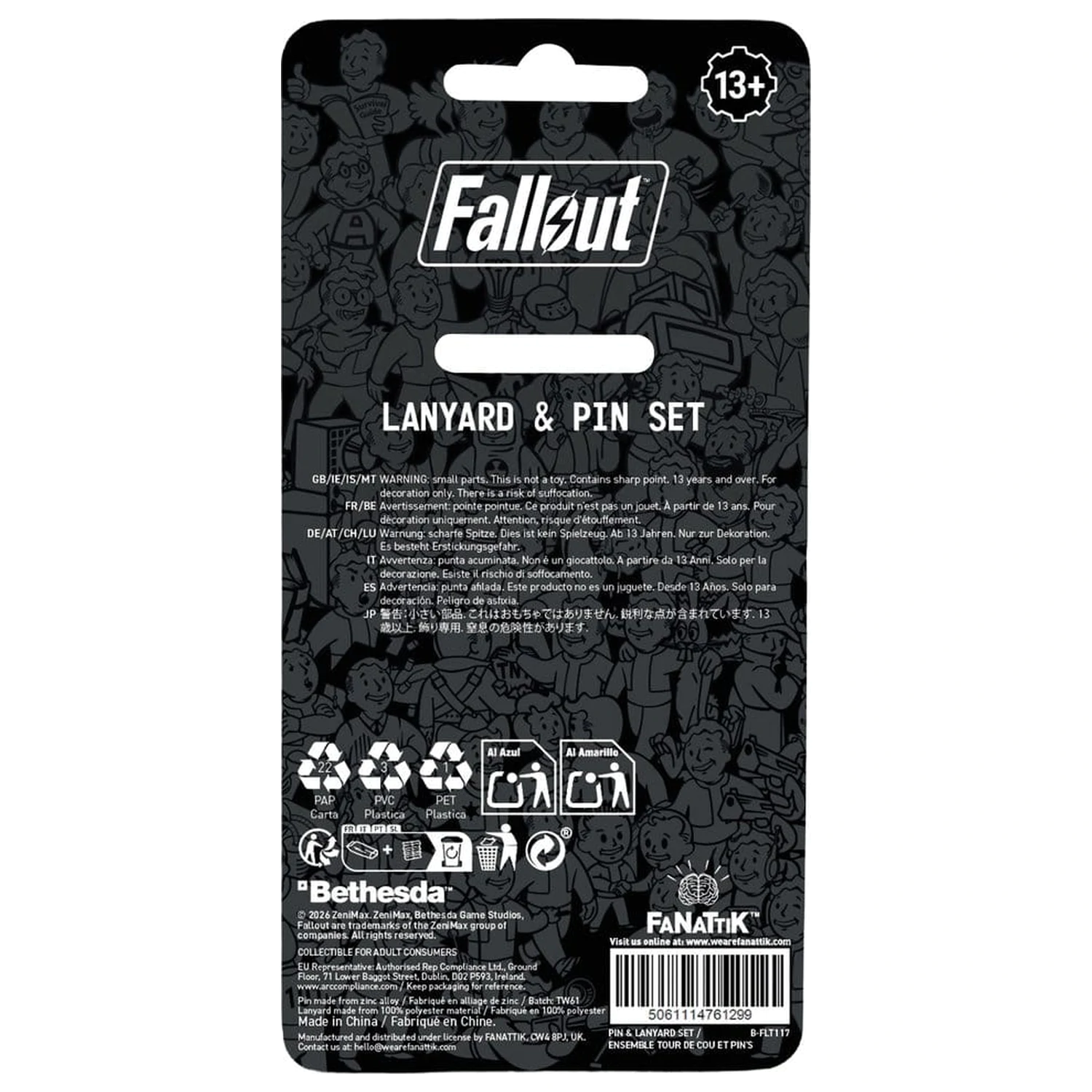 Fallout Vault-Tec Overseer šnúrka na krk a súprava odznaku s pripínacím špendlíkom produktová fotografia