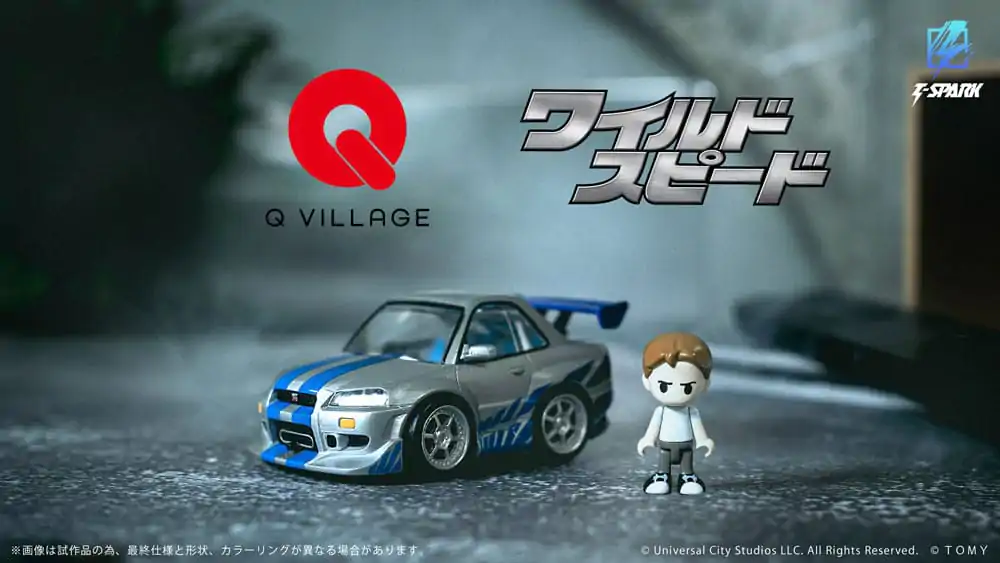 Fast & Furious Q-Village vozidlo s minifigúrkou Nissan Skyline GT-R (R34) 9 cm produktová fotografia