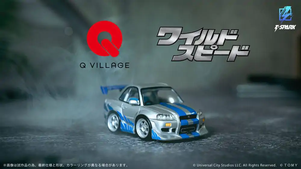 Fast & Furious Q-Village vozidlo s minifigúrkou Nissan Skyline GT-R (R34) 9 cm produktová fotografia