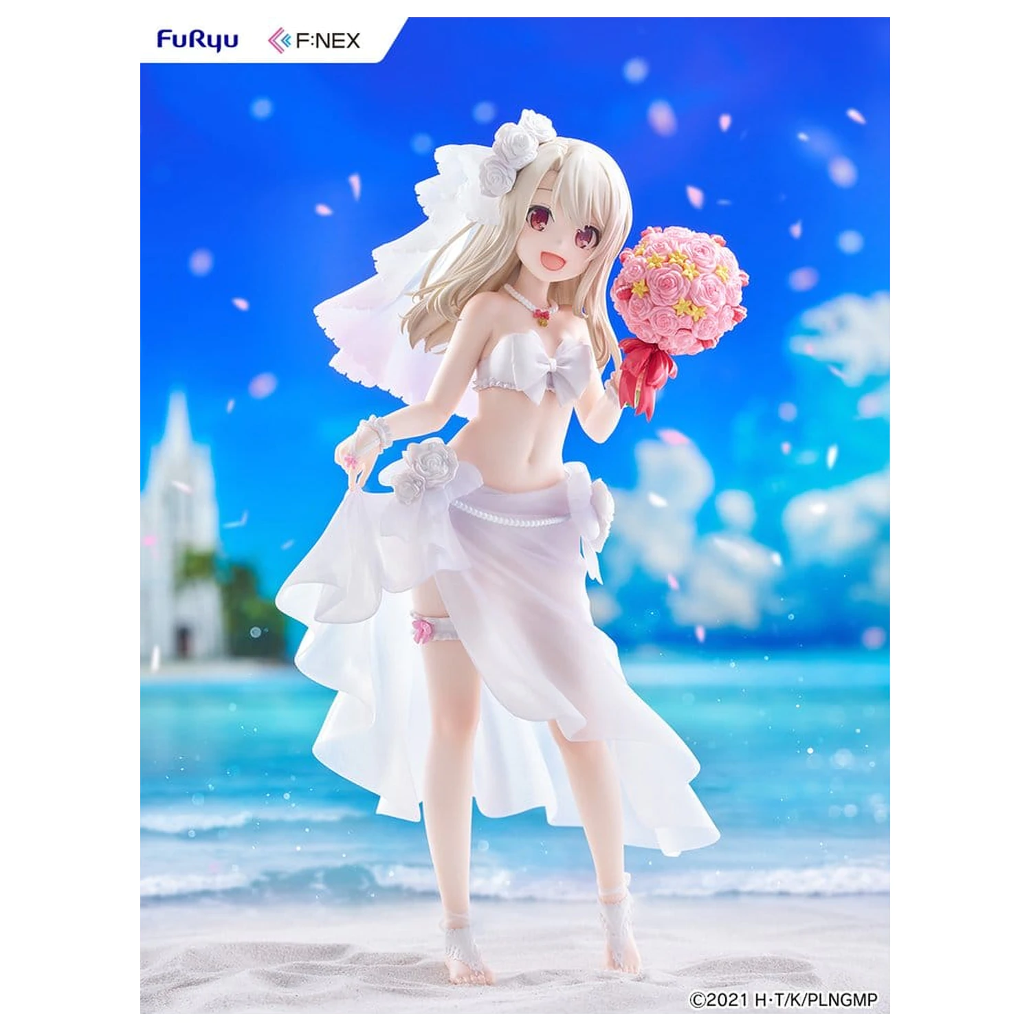 Fate/kaleid liner Prisma Illya: Licht - The Nameless Girl F:NEX PVC figúrka 1/7 Illyasviel von Einzbern Wedding Swimsuit Ver. 21 cm produktová fotografia