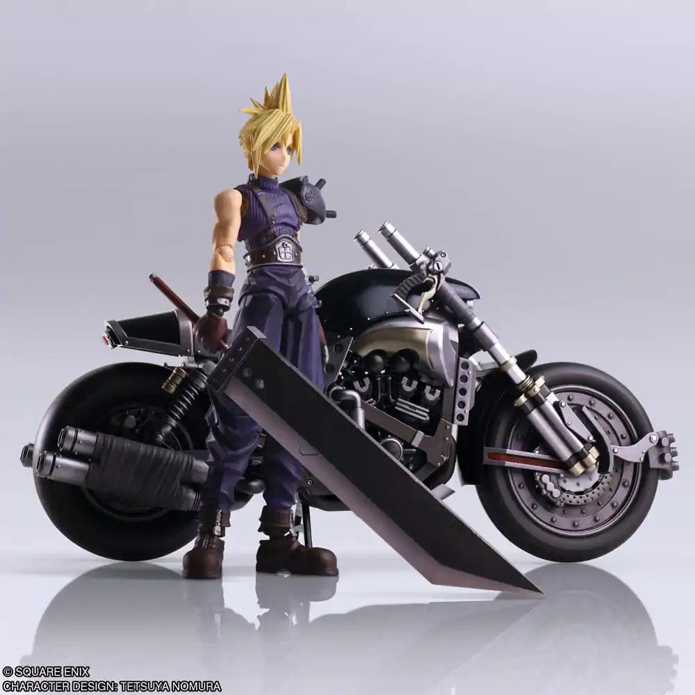 Final Fantasy VII Bring Arts akčná figúrka a vozidlo Cloud Strife & Hardy-Daytona 15 cm produktová fotografia