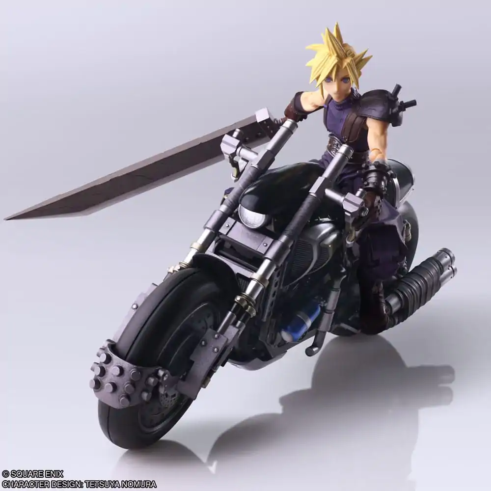 Final Fantasy VII Bring Arts akčná figúrka a vozidlo Cloud Strife & Hardy-Daytona 15 cm produktová fotografia