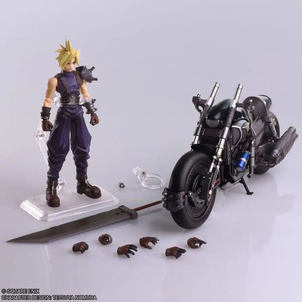 Final Fantasy VII Bring Arts akčná figúrka a vozidlo Cloud Strife & Hardy-Daytona 15 cm produktová fotografia