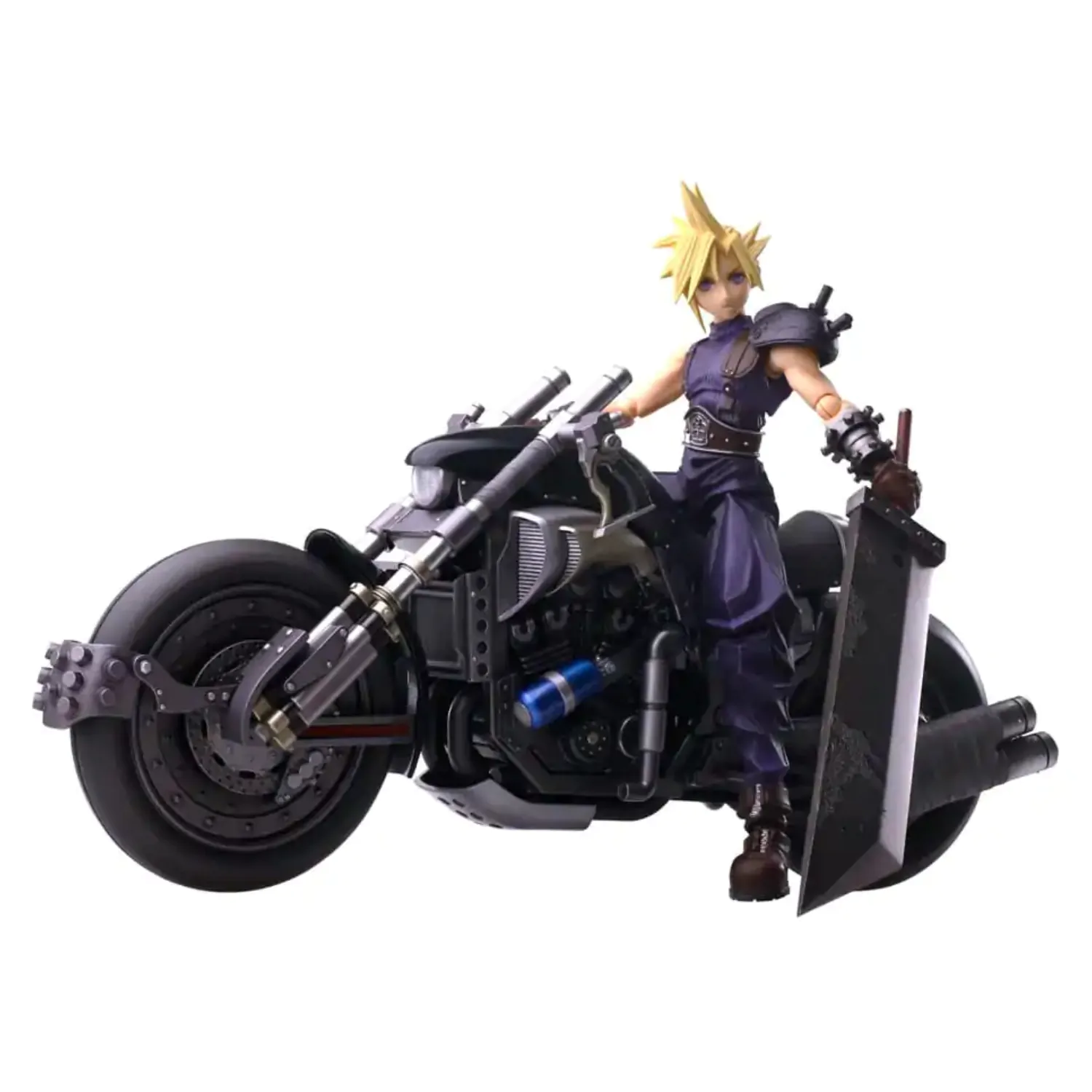 Final Fantasy VII Bring Arts akčná figúrka a vozidlo Cloud Strife & Hardy-Daytona 15 cm produktová fotografia