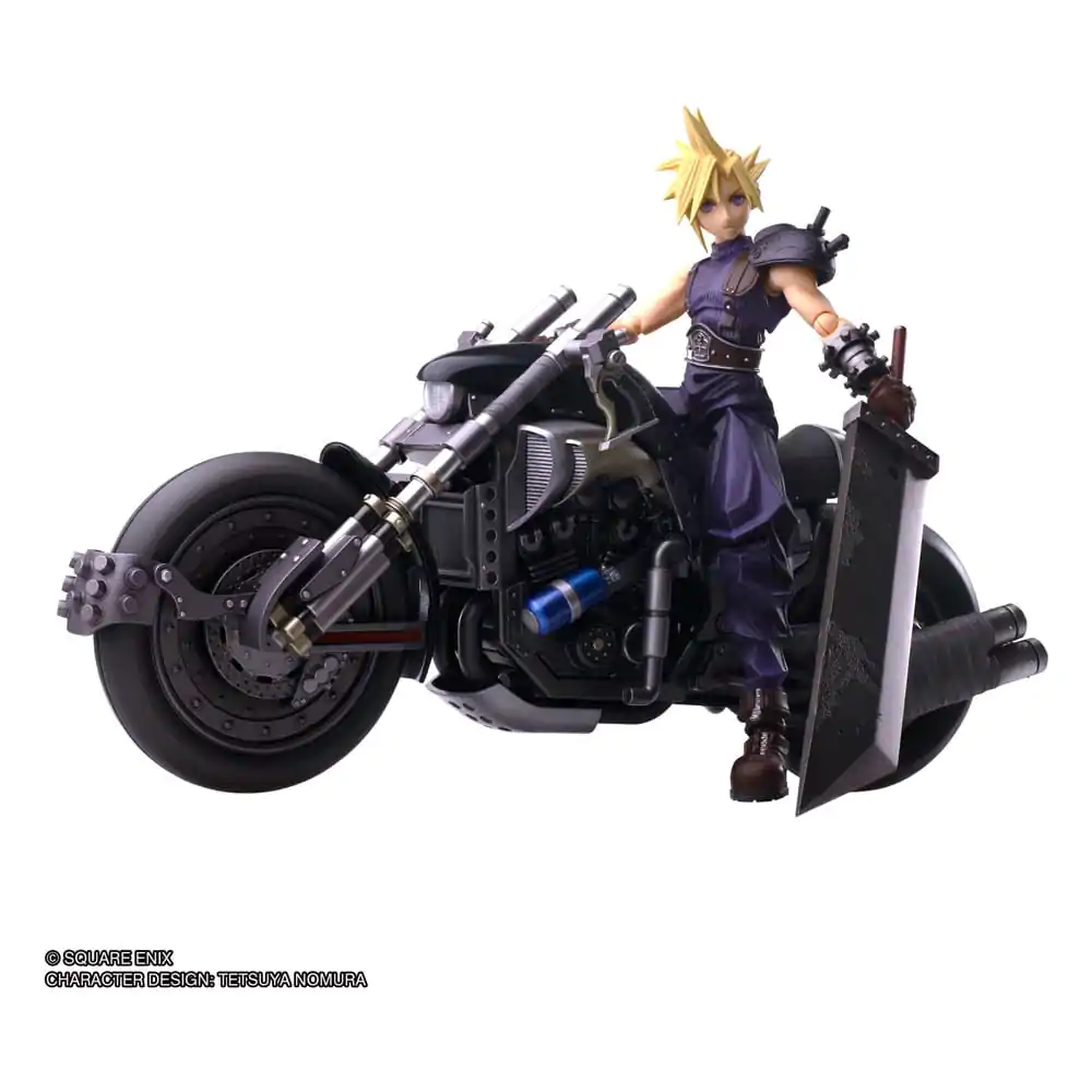 Final Fantasy VII Bring Arts akčná figúrka a vozidlo Cloud Strife & Hardy-Daytona 15 cm produktová fotografia