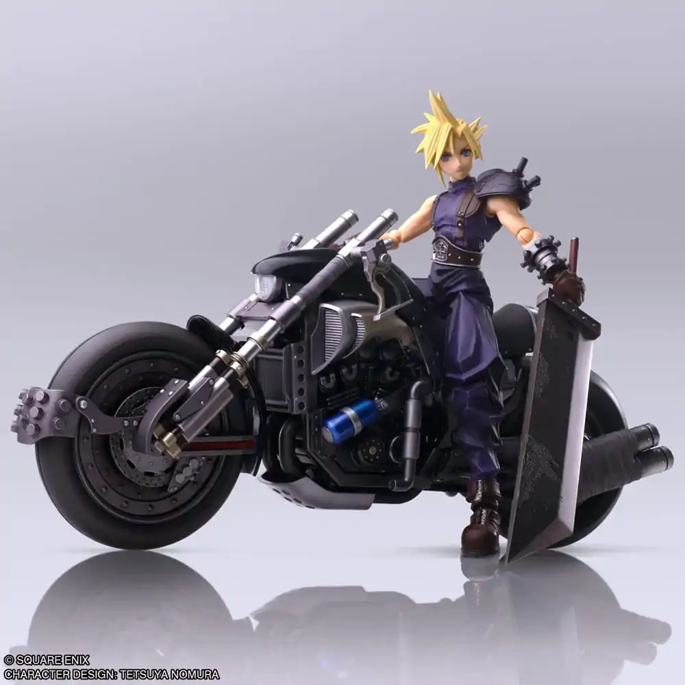 Final Fantasy VII Bring Arts akčná figúrka a vozidlo Cloud Strife & Hardy-Daytona 15 cm produktová fotografia