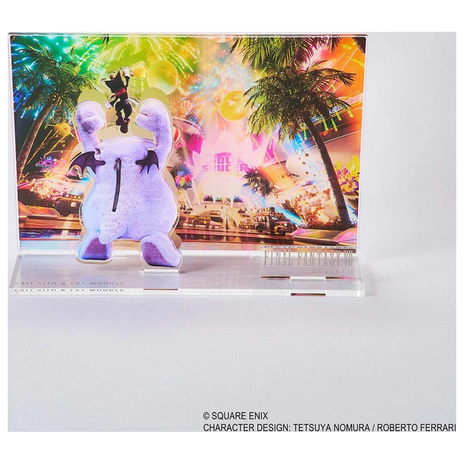 Final Fantasy VII Rebirth Akrylová dioráma Cait Sith & Fat Moogle Key Art produktová fotografia