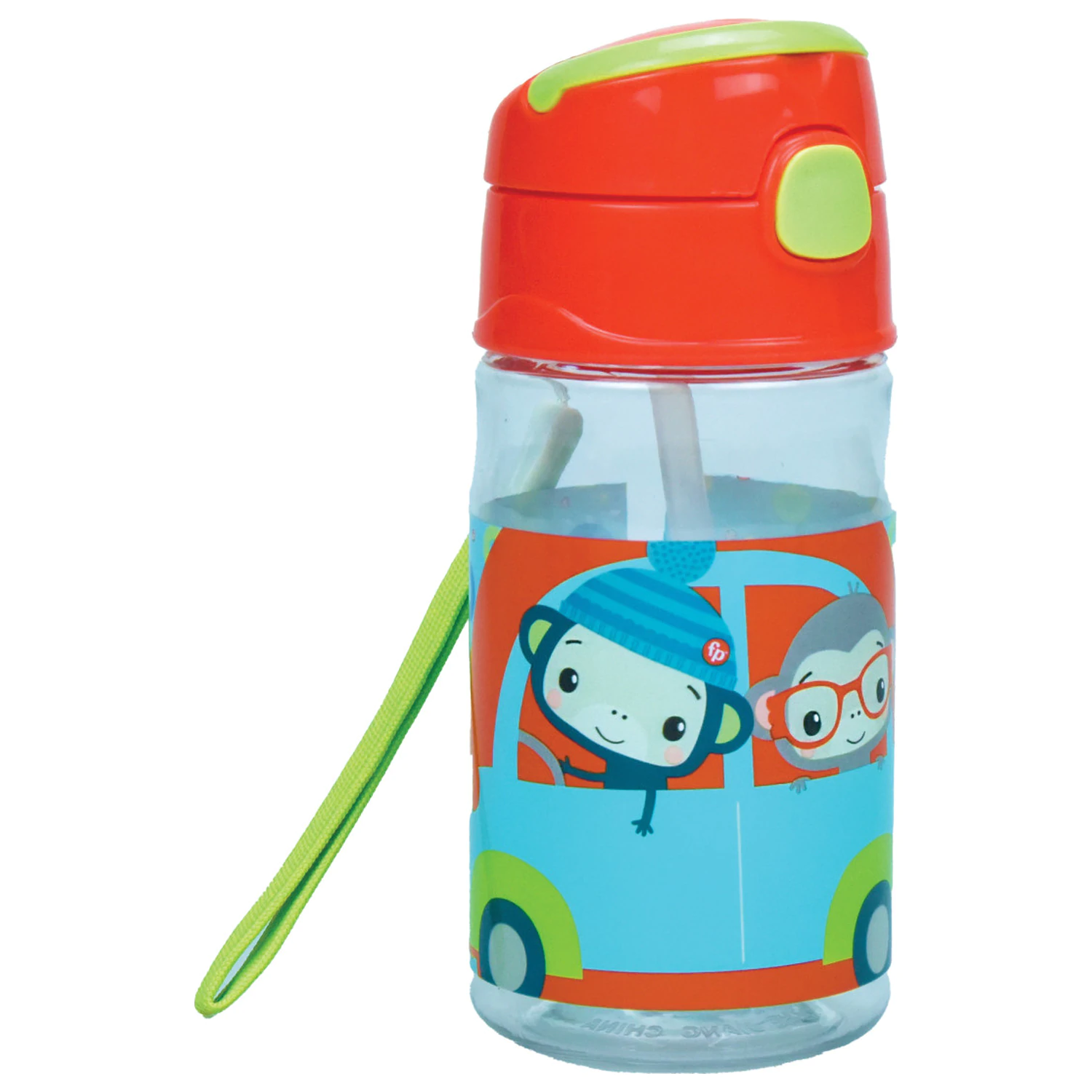Fisher-Price Animals Car plastová fľaša so slamkou s háčikom 350 ml produktová fotografia