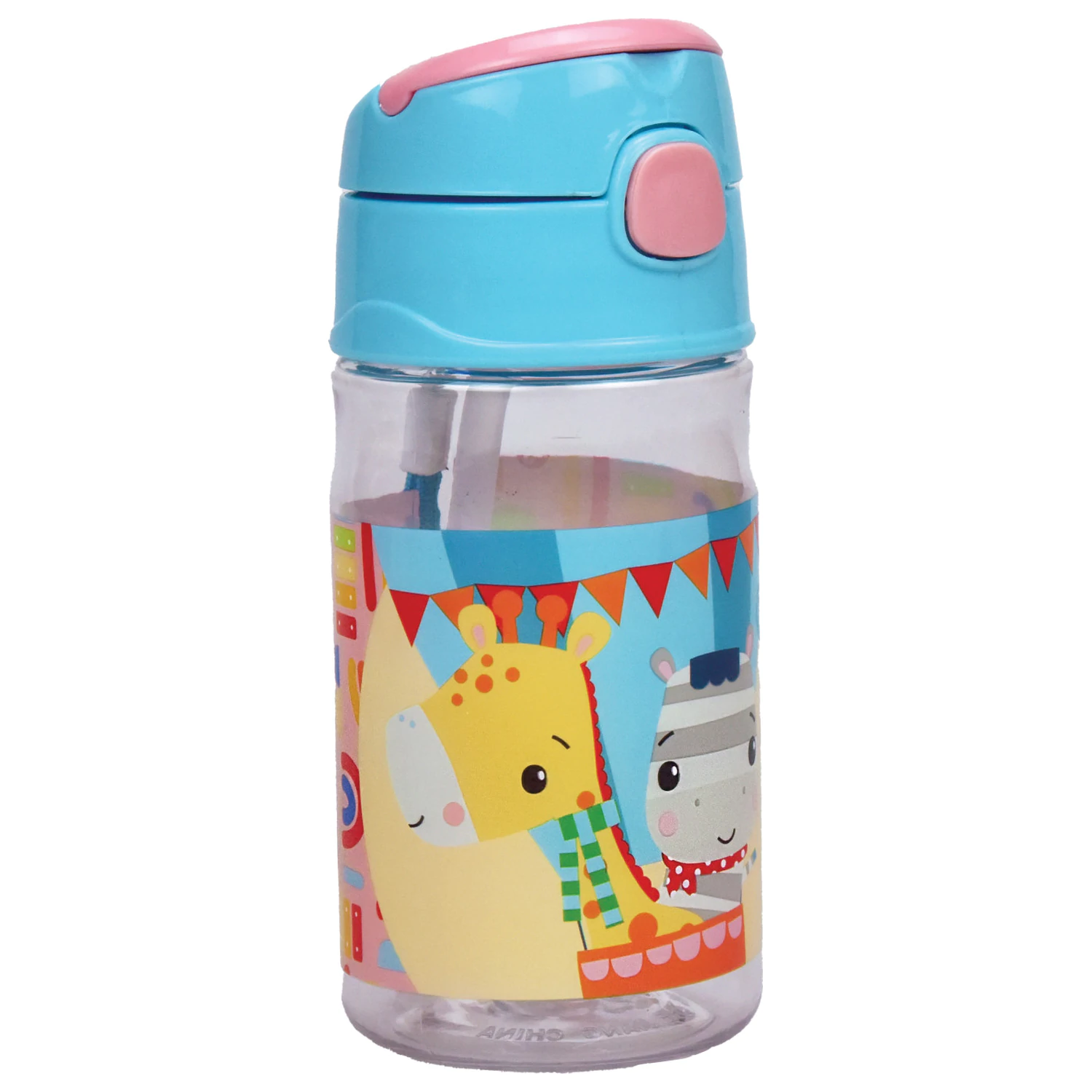 Fisher-Price Animals Party plastová fľaša so slamkou s držiakom 350 ml produktová fotografia