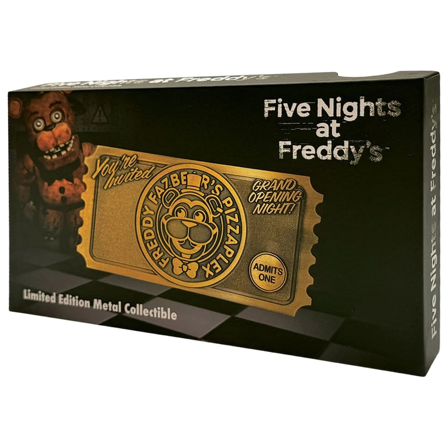 Five Nights at Freddy’s Replika lístka na otvárací večer Pizzaplex limitovaná edícia produktová fotografia