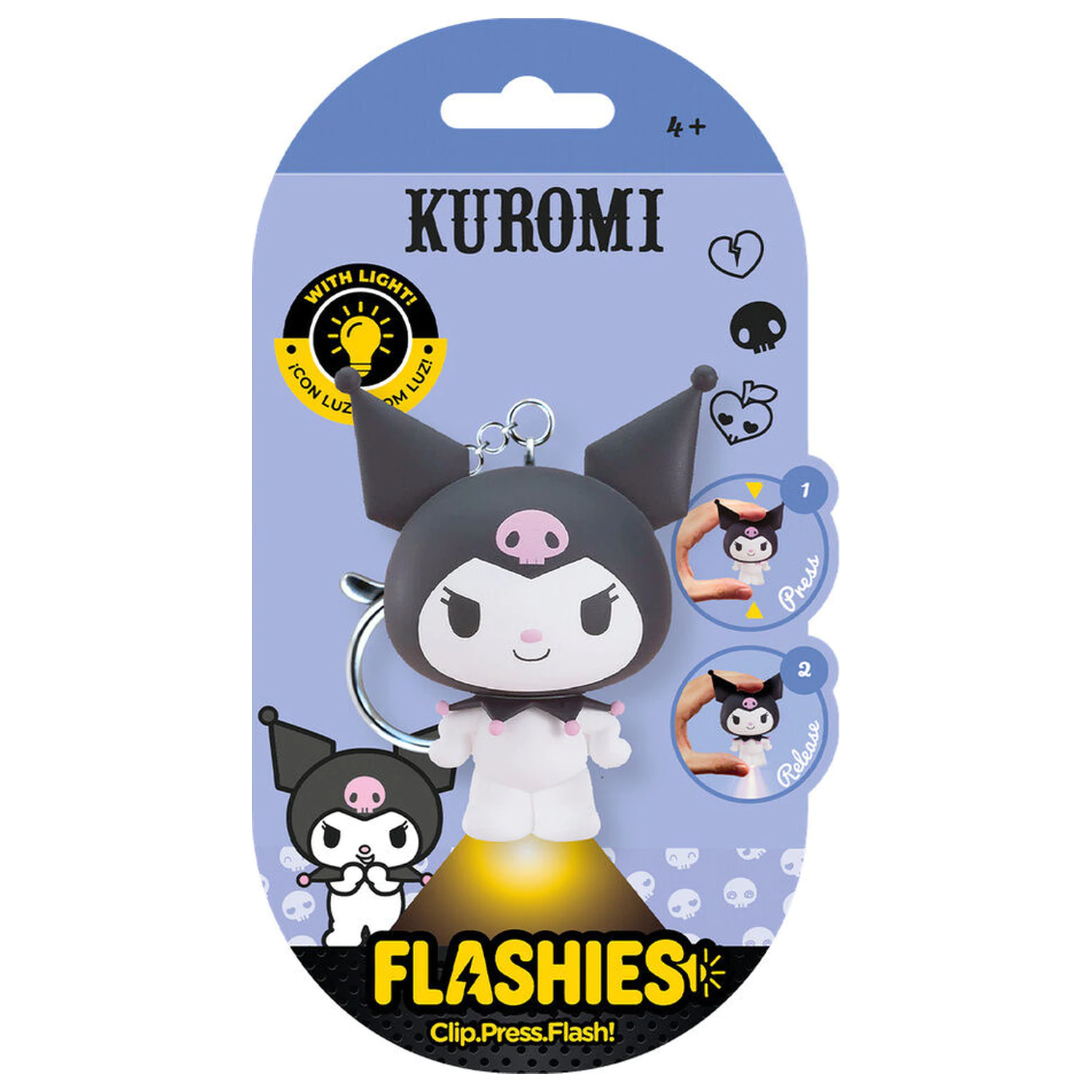 Flashies Hello Kitty Kuromi 3D kľúčenka s LED baterkou produktová fotografia
