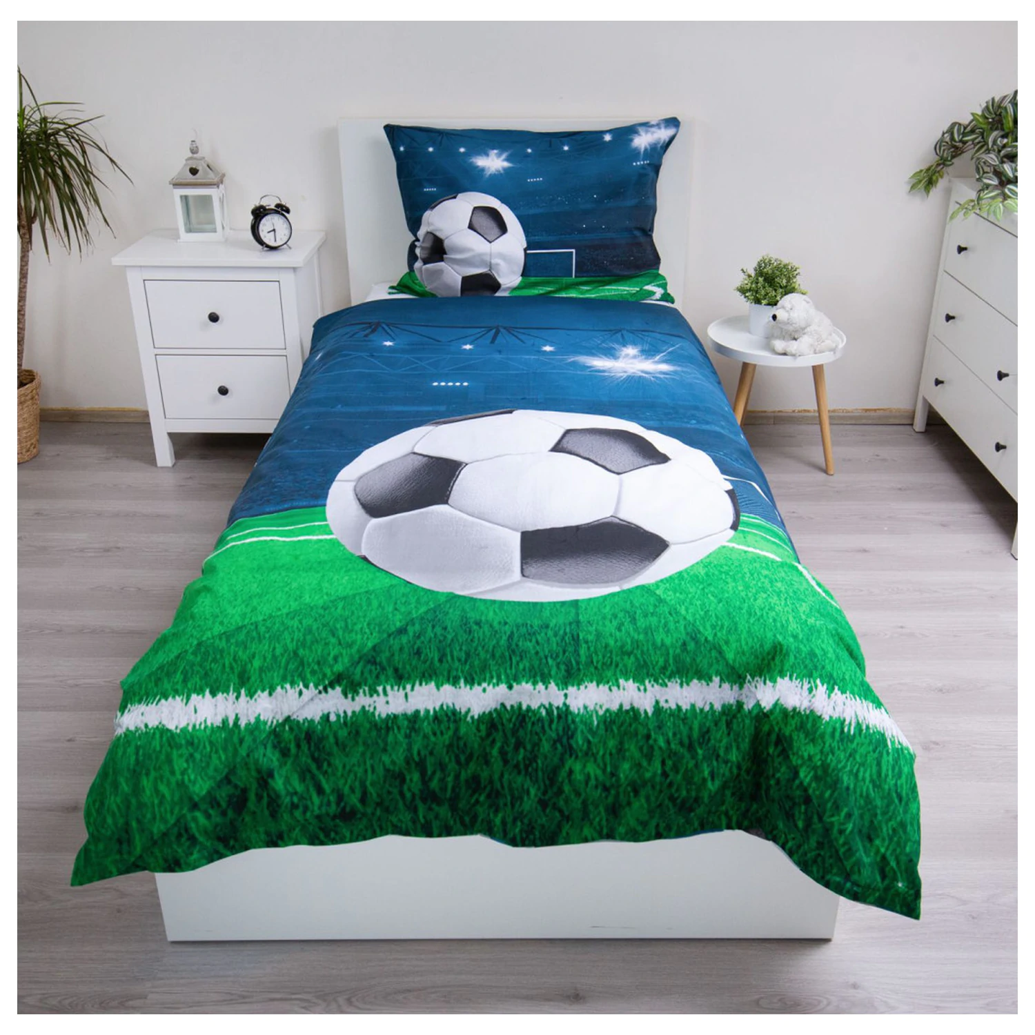 Obliečka na paplón s motívom futbalového štadióna s ľahkou gramážou produktová fotografia