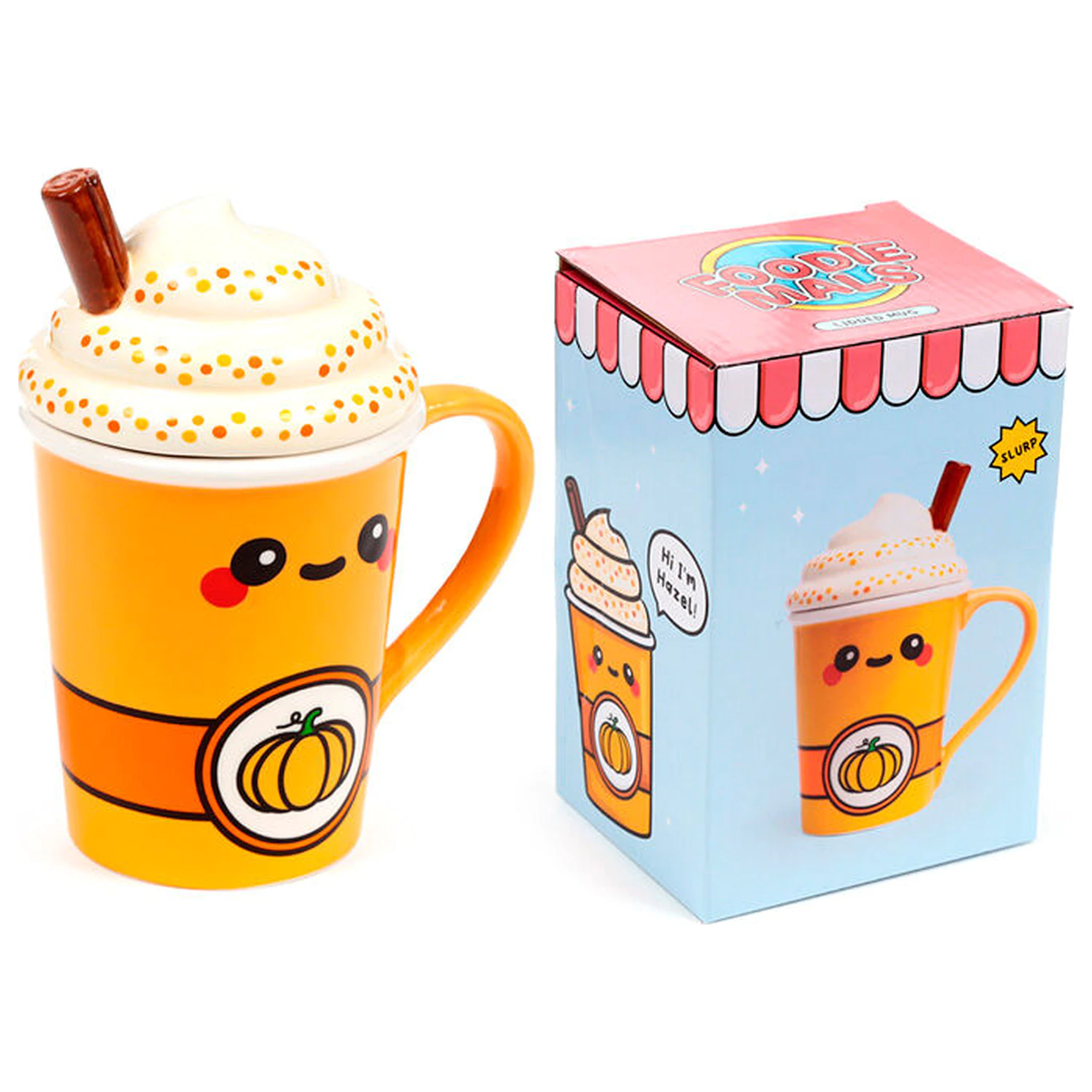 Foodiemals Latte pumpkin hrnček s vekom 325ml produktová fotografia