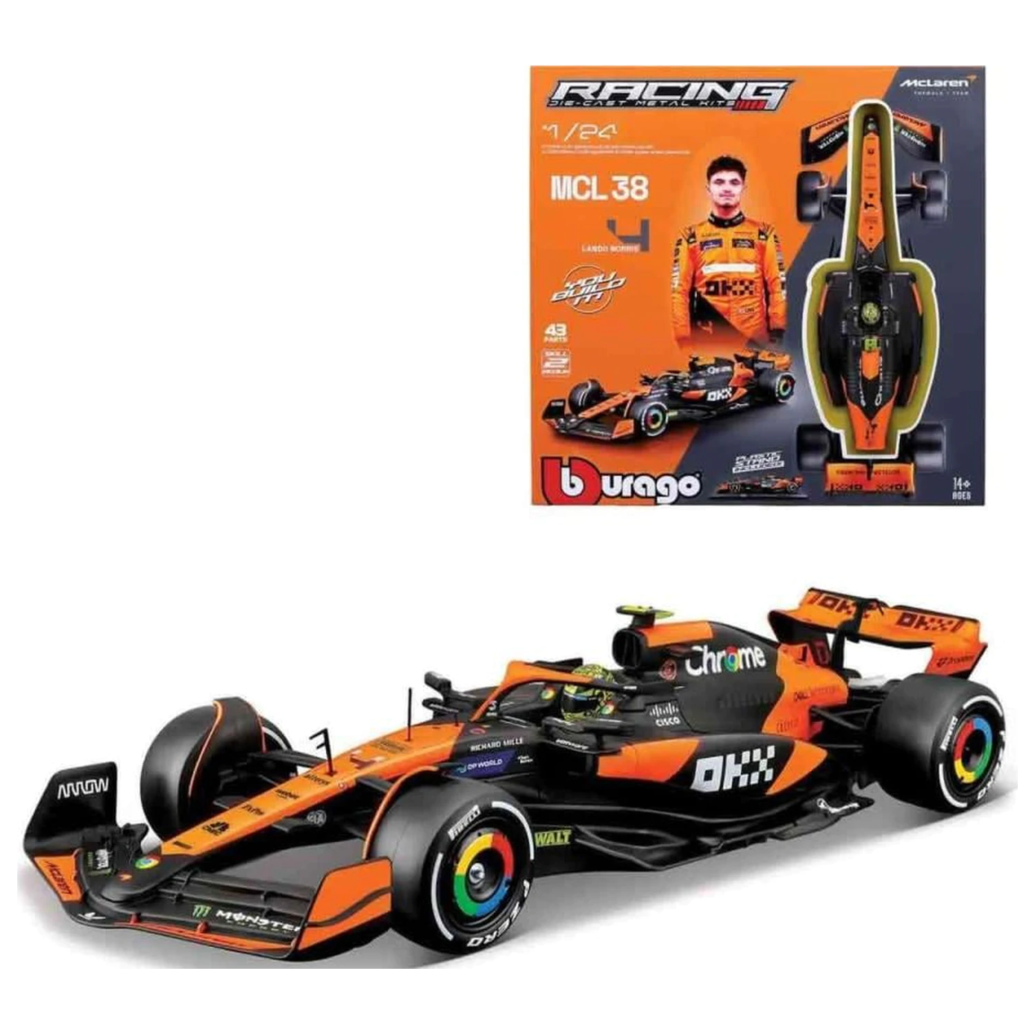 Formula 1 F1 McLaren MCL38 Lando Norris model súprava 1:24 produktová fotografia