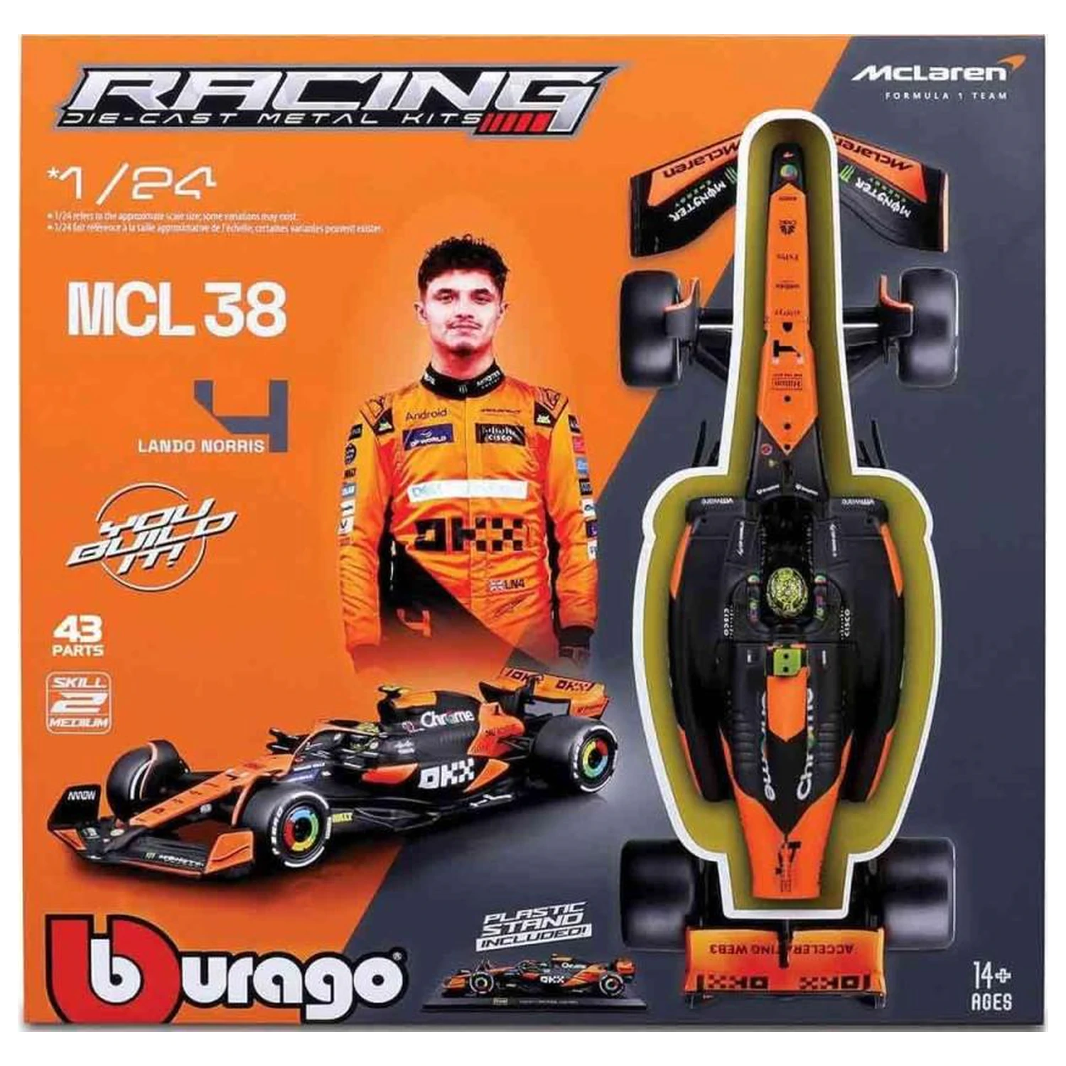 Formula 1 F1 McLaren MCL38 Lando Norris model súprava 1:24 produktová fotografia