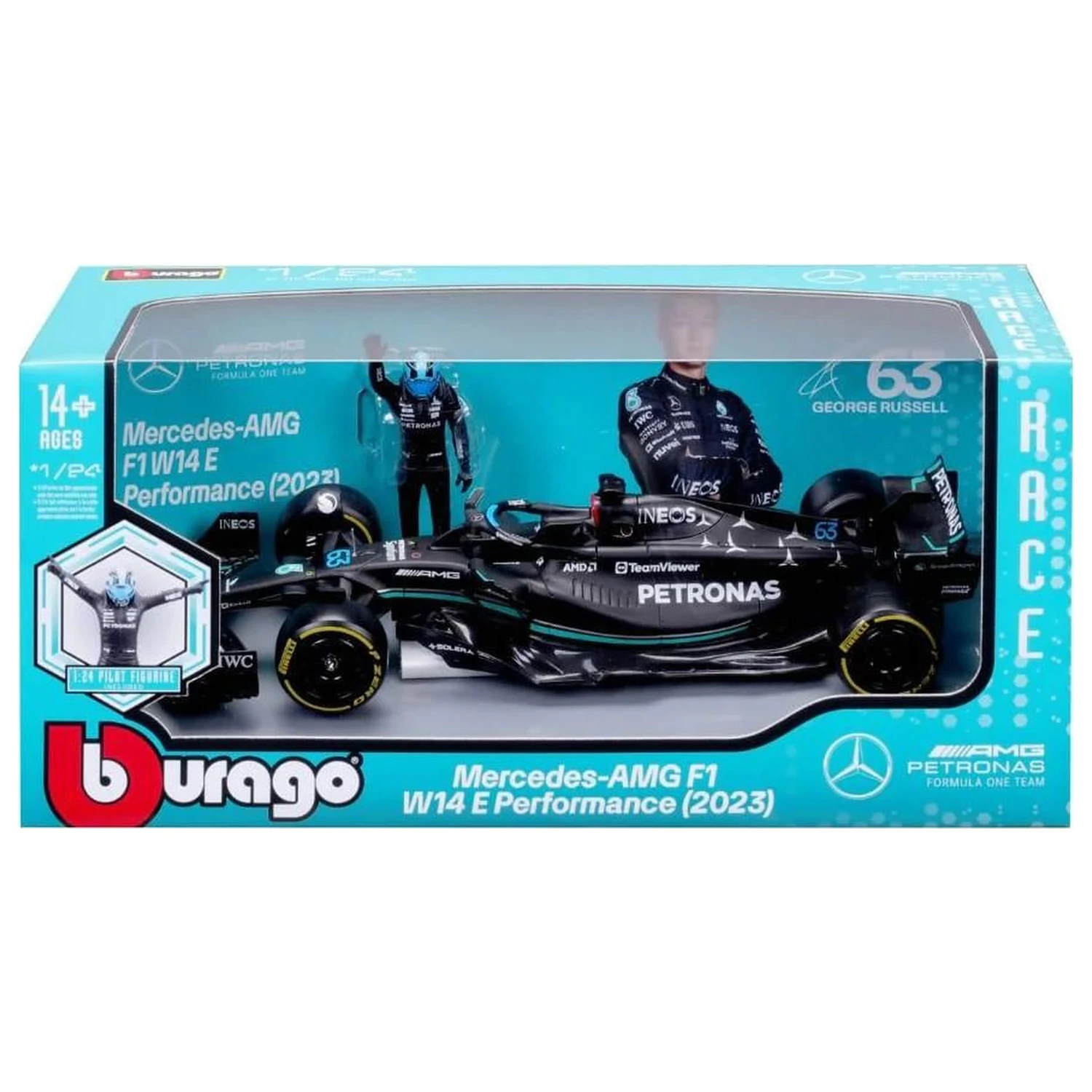 Formula 1 F1 Mercedes W14 E Perf. 2023 Hamilton – zmenšený model 1/24 produktová fotografia