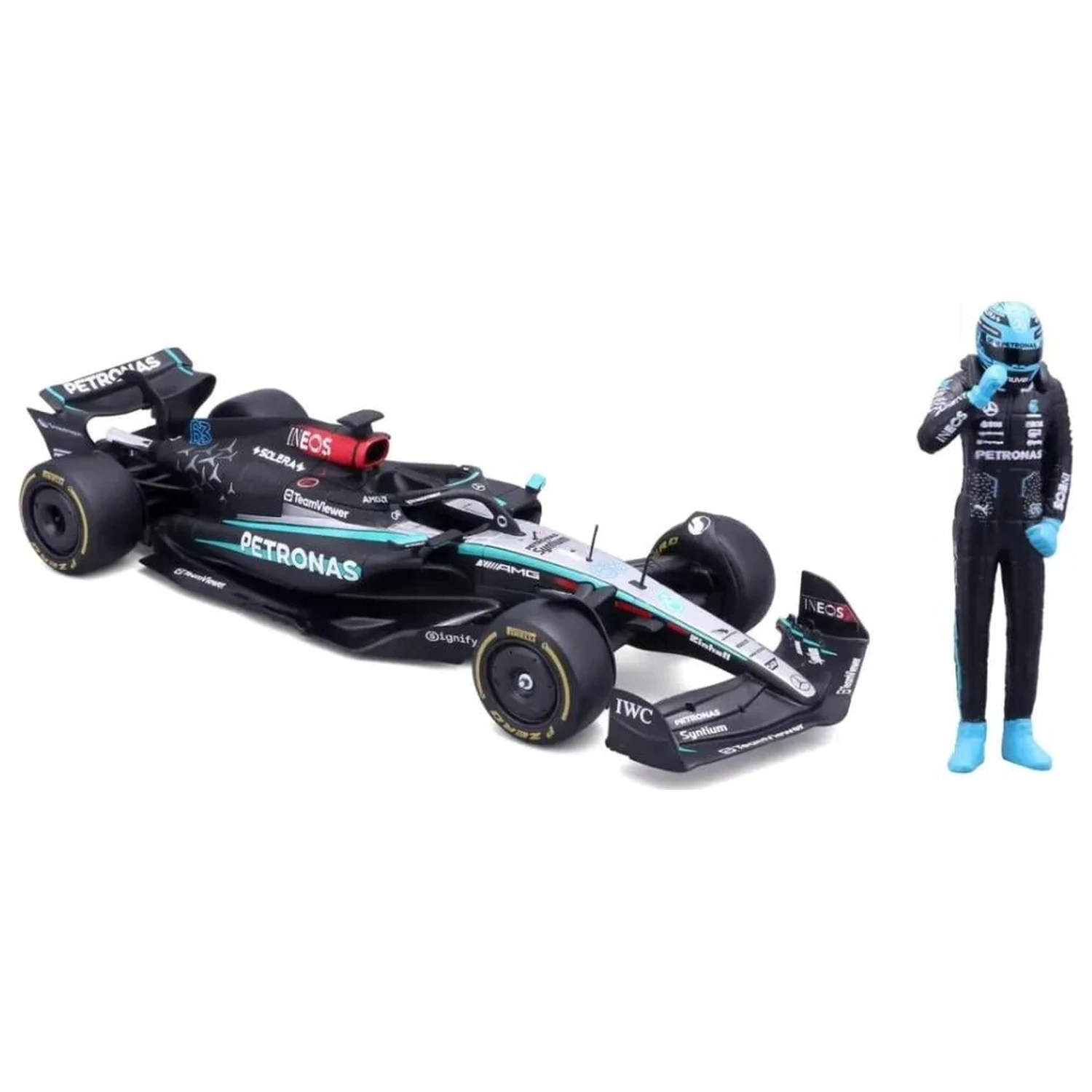 Formula 1 F1 Mercedes W15 E Perf. 2023 Russell odlievaný model 1/24 produktová fotografia