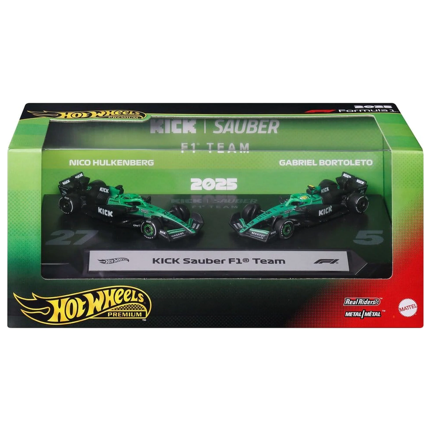 Formula 1 Hot Wheels Premium Die-Cast vozidlá, balenie 2 kusov, 1/64 KICK Sauber Team produktová fotografia