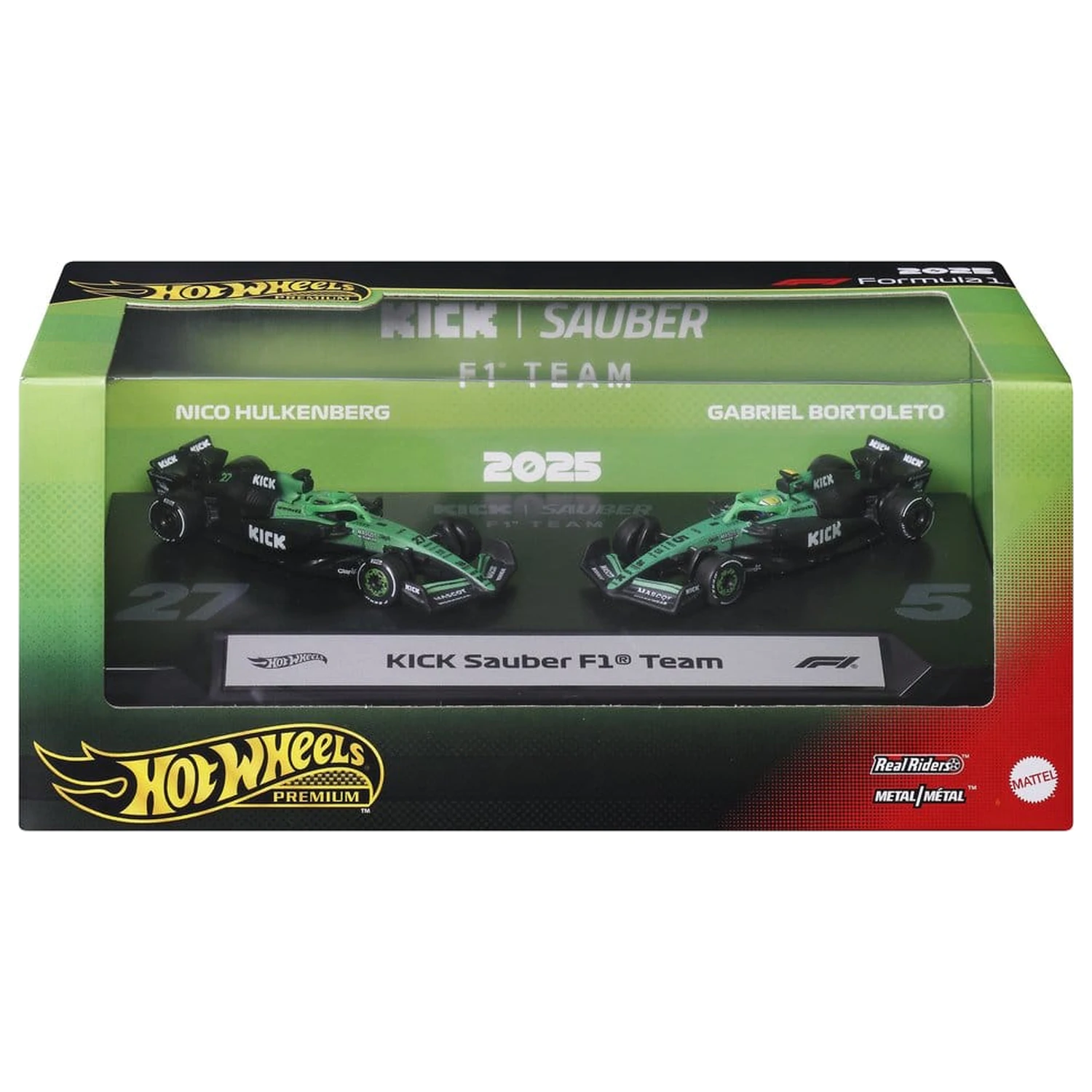 Formula 1 Hot Wheels Premium Die-Cast vozidlá, balenie 2 kusov, 1/64 KICK Sauber Team produktová fotografia