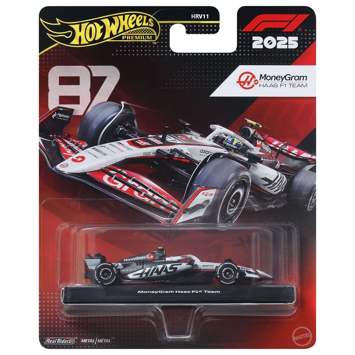 Formula 1 Hot Wheels Premium Die-Cast vozidlo 1/64 MoneyGram Haas F1 Team produktová fotografia