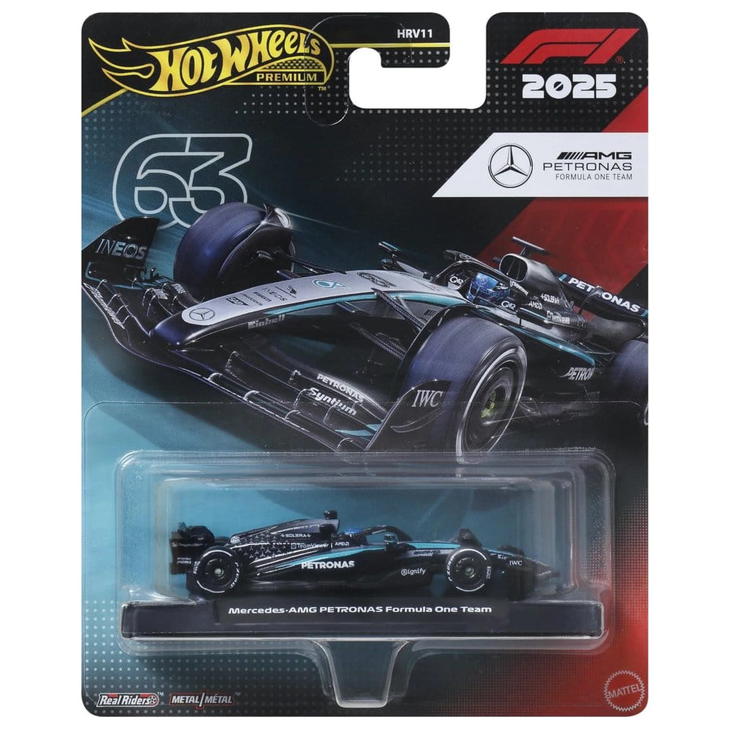 Formula 1 Hot Wheels Premium Die-Cast vozidlo 1:64 Team Mercedes Benz: Driver 1 produktová fotografia