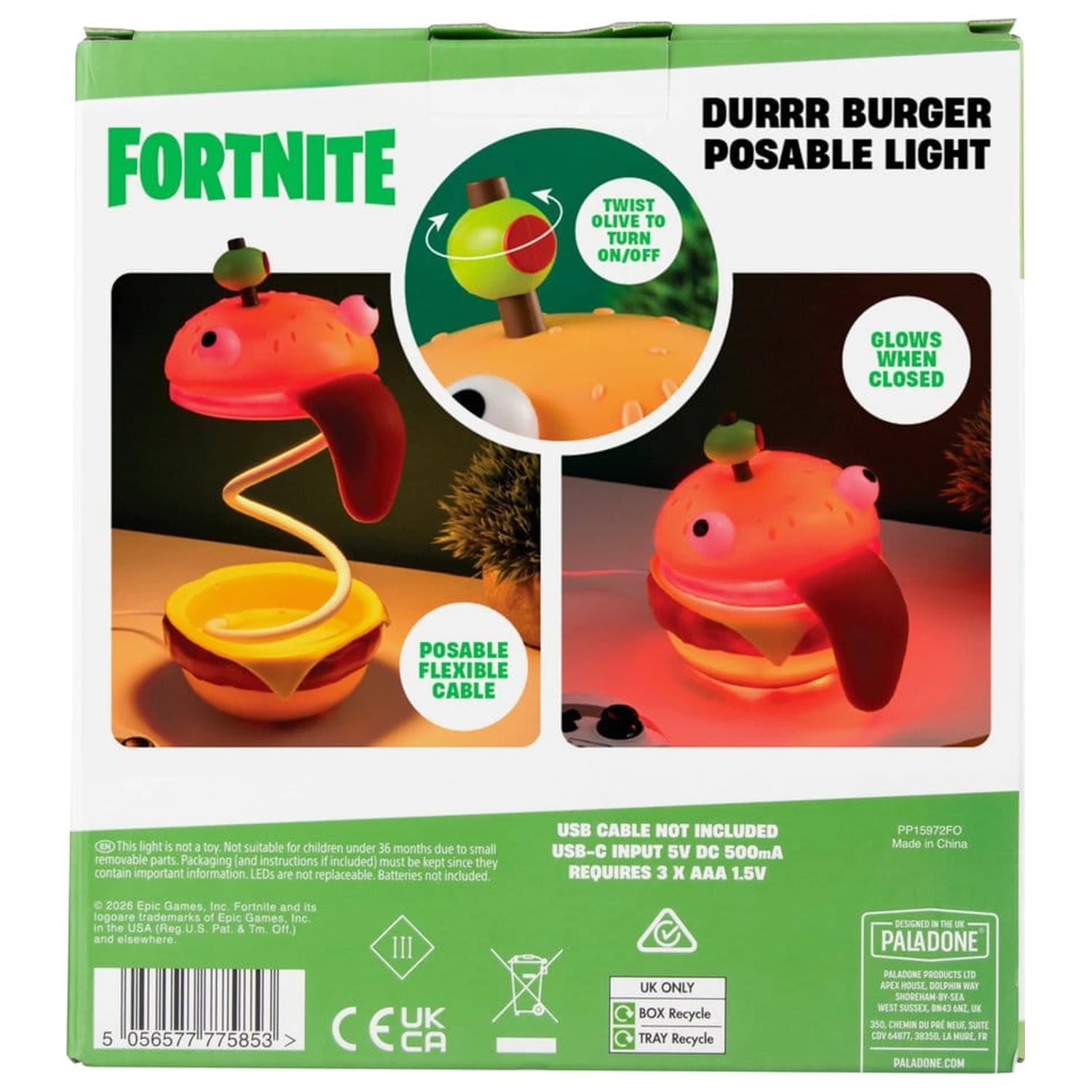 Fortnite Light Durrr Burger polohovateľný 30 cm produktová fotografia