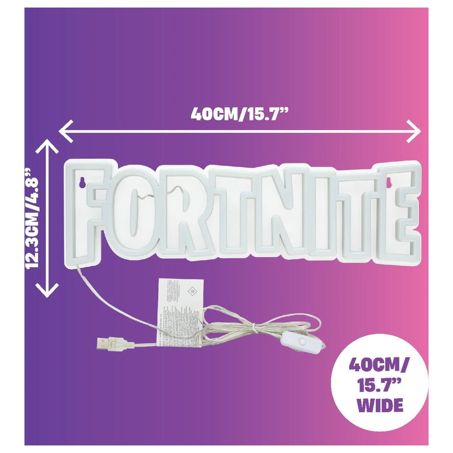 Fortnite svetlo na stenu LED neón 40 cm produktová fotografia