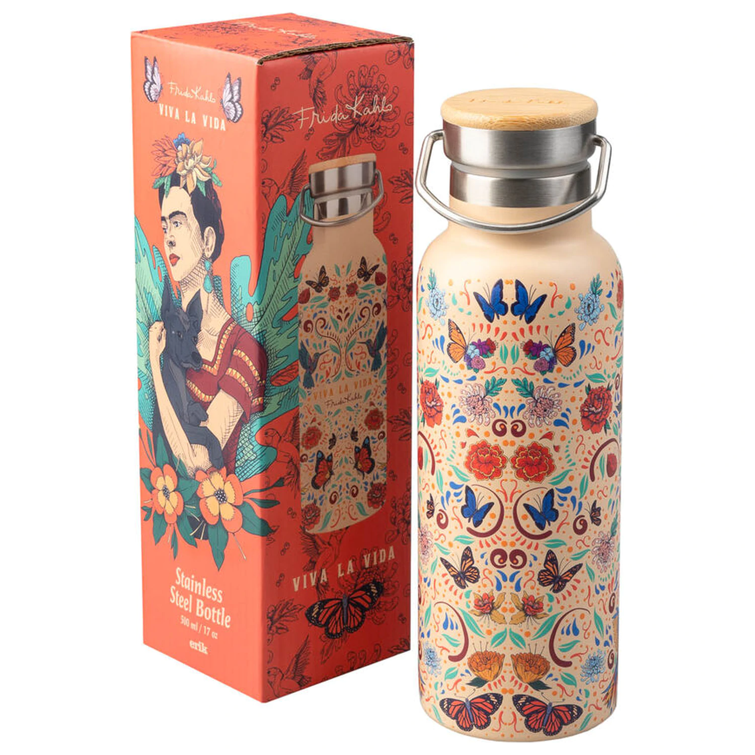 Frida Kahlo Long Live Life nerezová fľaša 500ml produktová fotografia