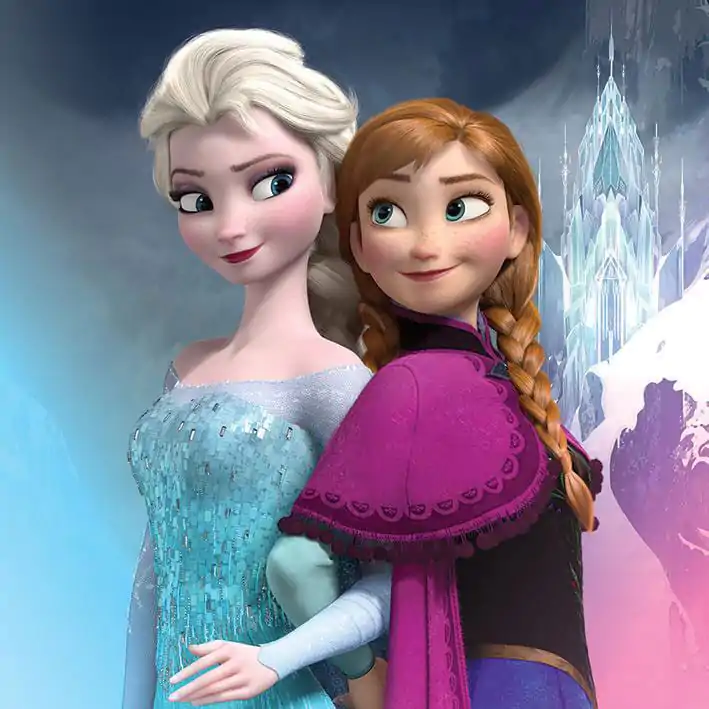 Mrazený zarámovaný Canvas Print Anna & Elsa 30 x 30 cm produktová fotografia