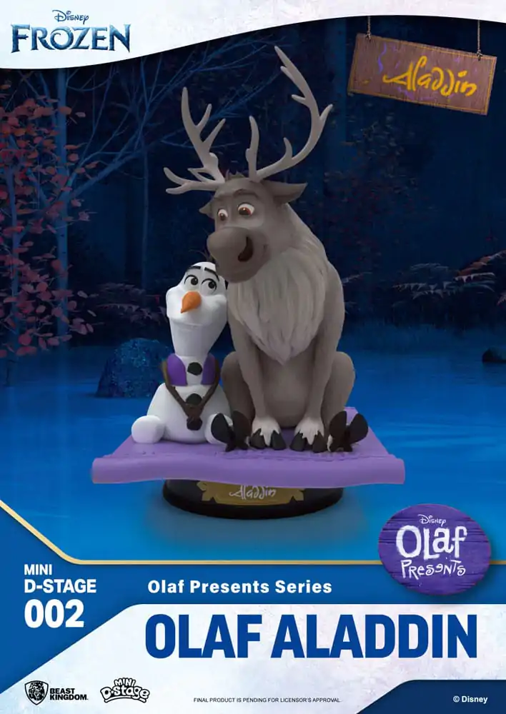 Mrazená Mini Diorama Stage PVC Socha Olaf Presents Olaf Aladdin 12 cm produktová fotografia