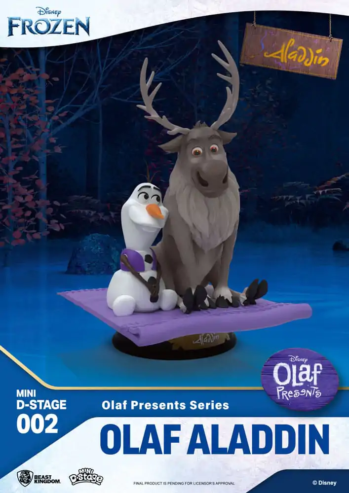 Mrazená Mini Diorama Stage PVC Socha Olaf Presents Olaf Aladdin 12 cm produktová fotografia
