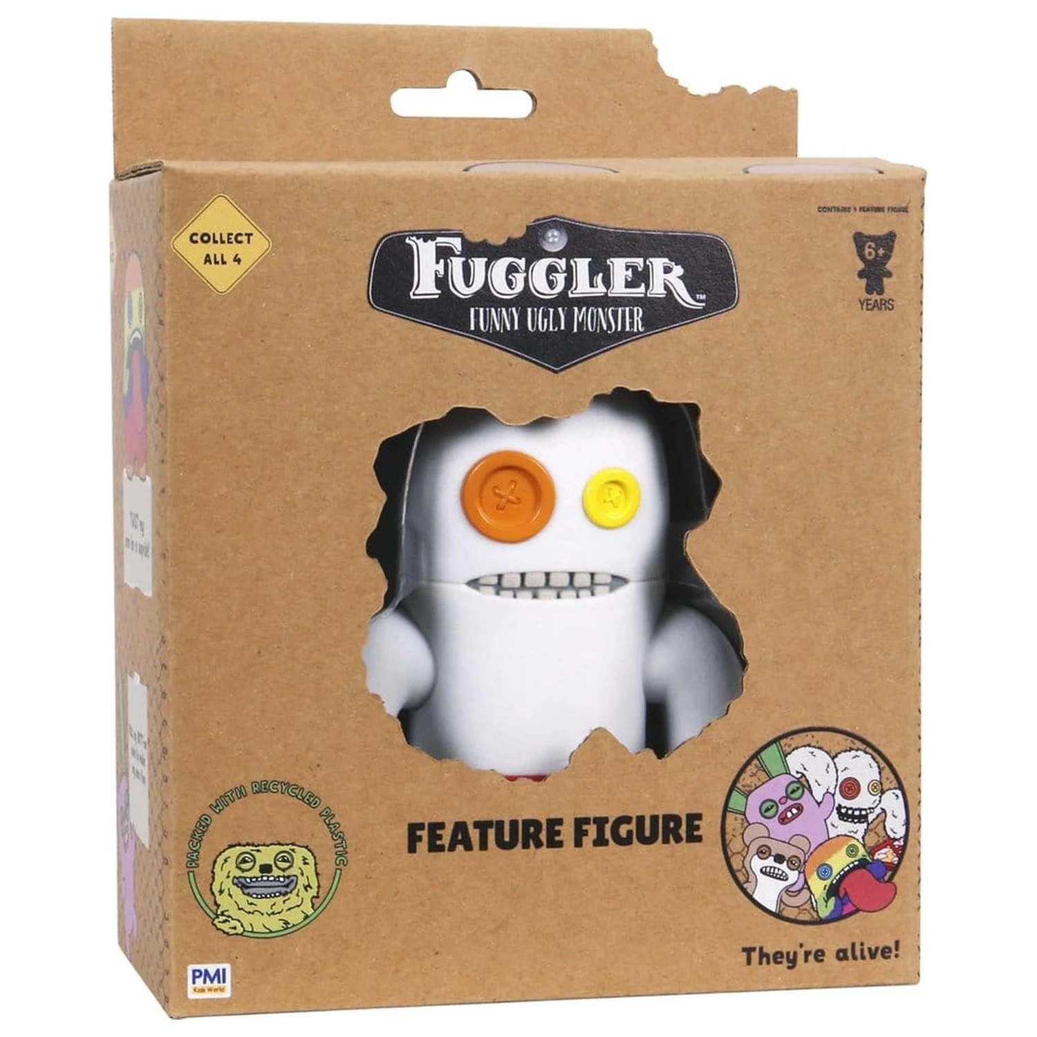 Fuggler: Feature Figures Figura Sasquoosh White v krabicovom balení s priehľadným okienkom produktová fotografia