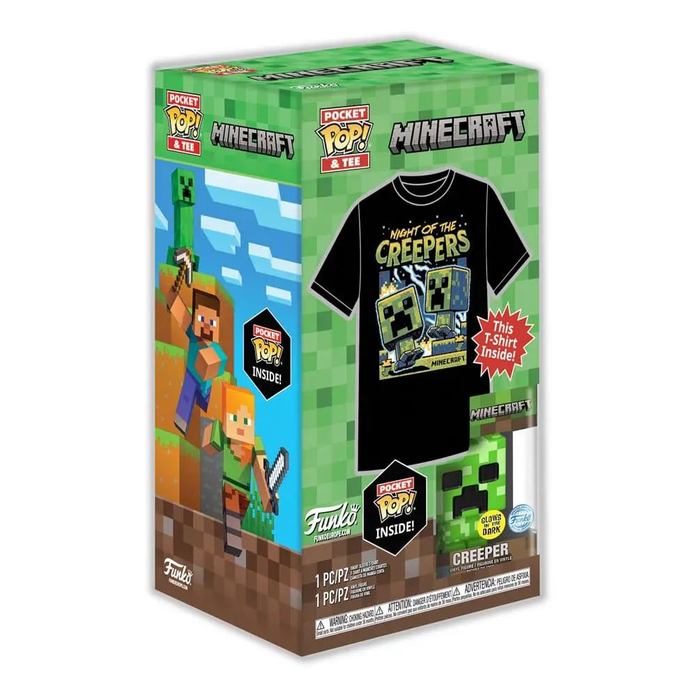 Minecraft Pocket POP! & Detské tričko Box Blue Creeper Veľkosť XL produktová fotografia