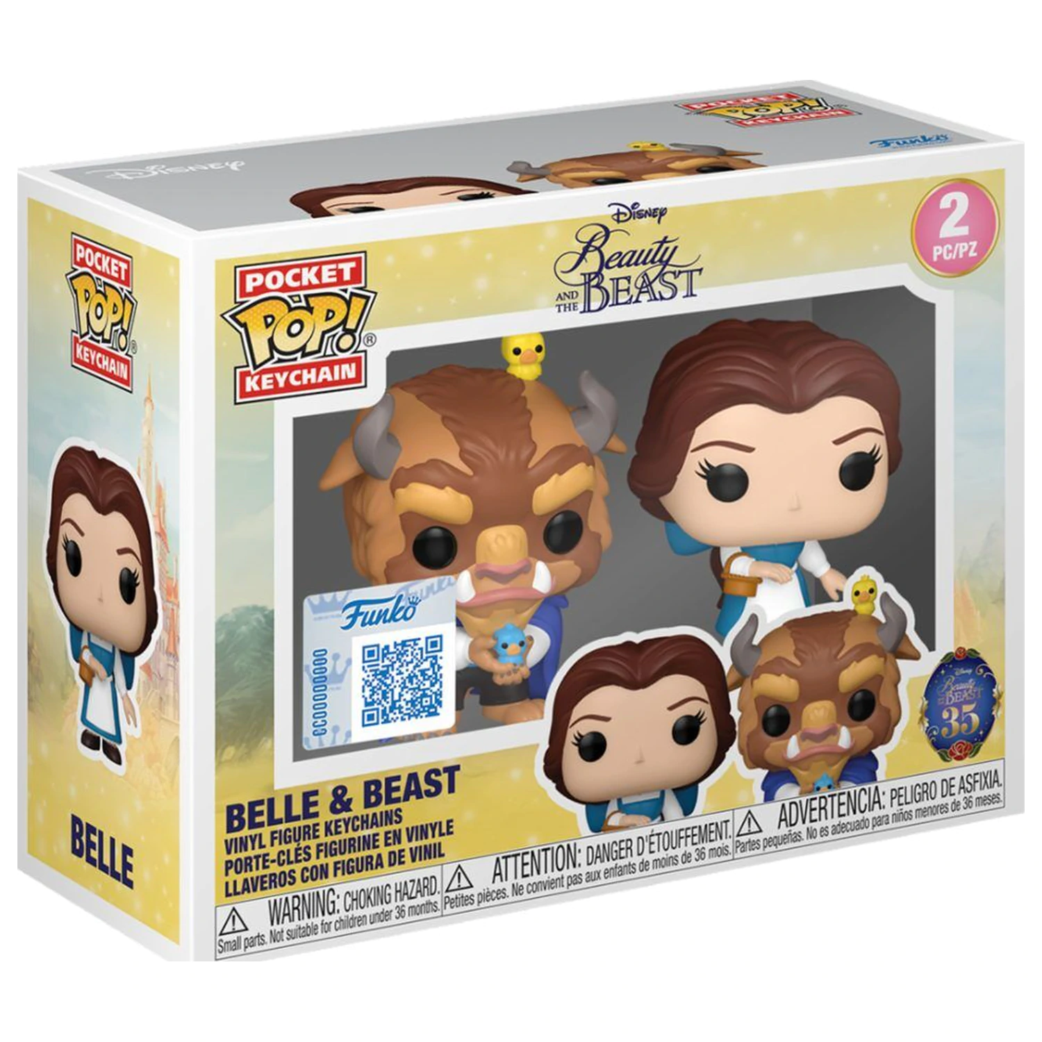 Funko POP figúrka 2 Keychain Disney Beauty And The Beast Belle & Beast produktová fotografia