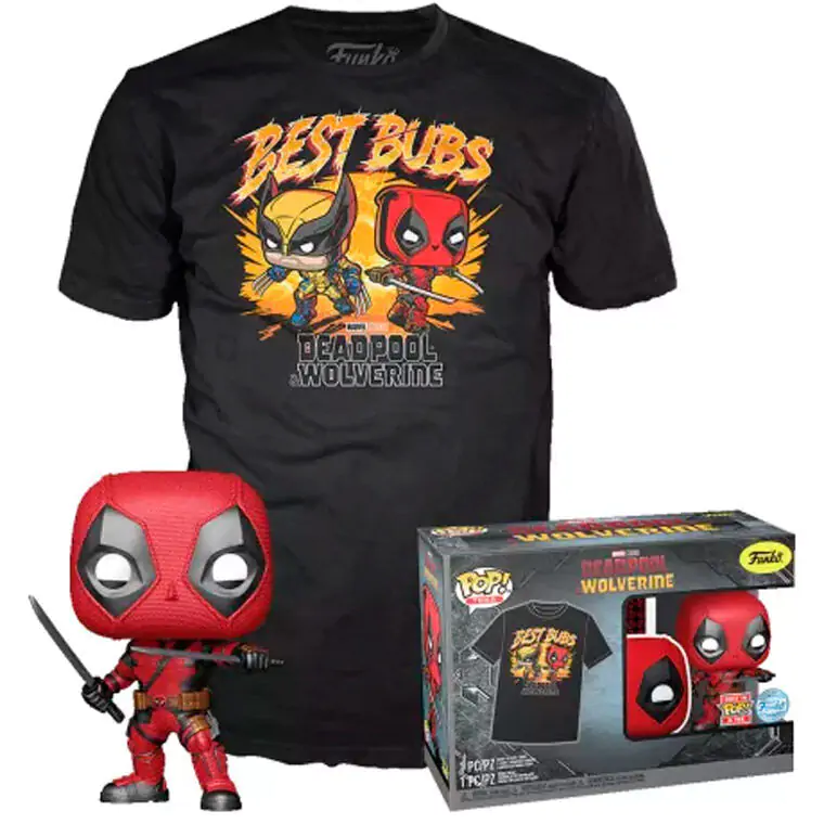 Sada figúrok Funko POP & Tričko Marvel Deadpool & Wolverine produktová fotografia