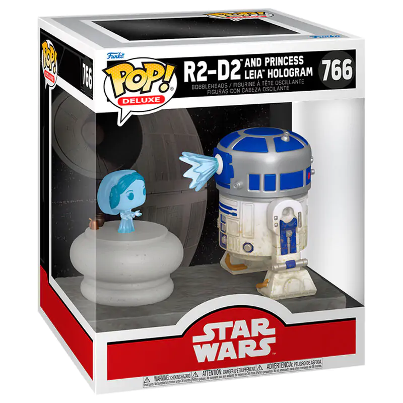 Funko POP figúrka Deluxe Star Wars R2-D2 and Princess Leia Hologram produktová fotografia