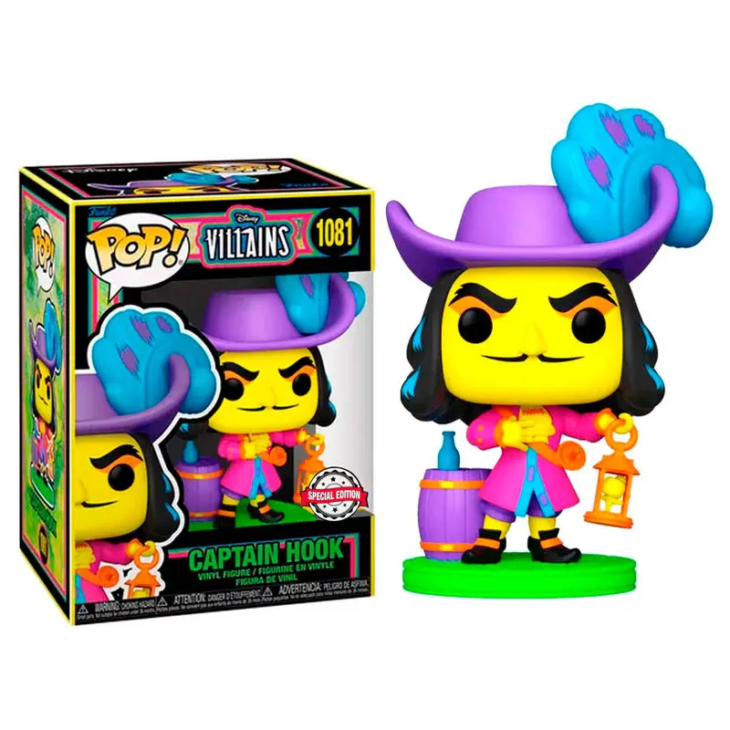 Disney Villains POP! Vinyl figúrka Kapitány Hook (Blacklight) 9 cm termékfotó