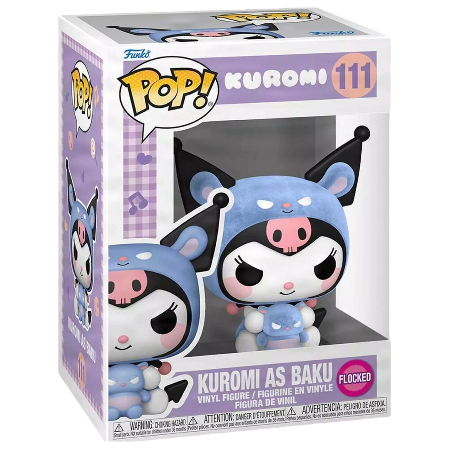 Funko POP figúrka Hello Kitty Kuromi As Baku Flocked produktová fotografia