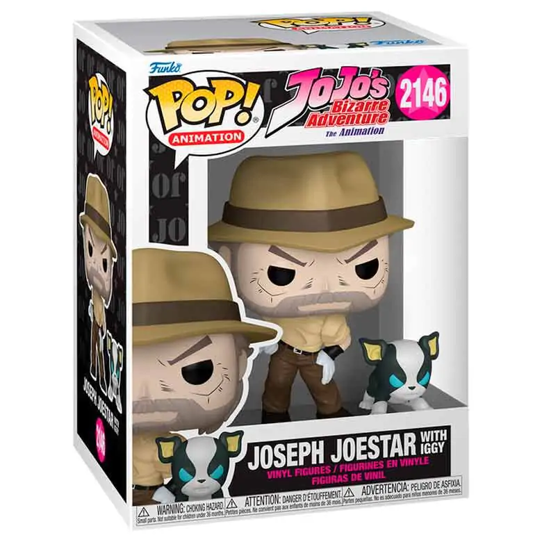 Funko POP figúrka Jojo's Bizarre Adventure Joseph Joestar s Iggy produktová fotografia