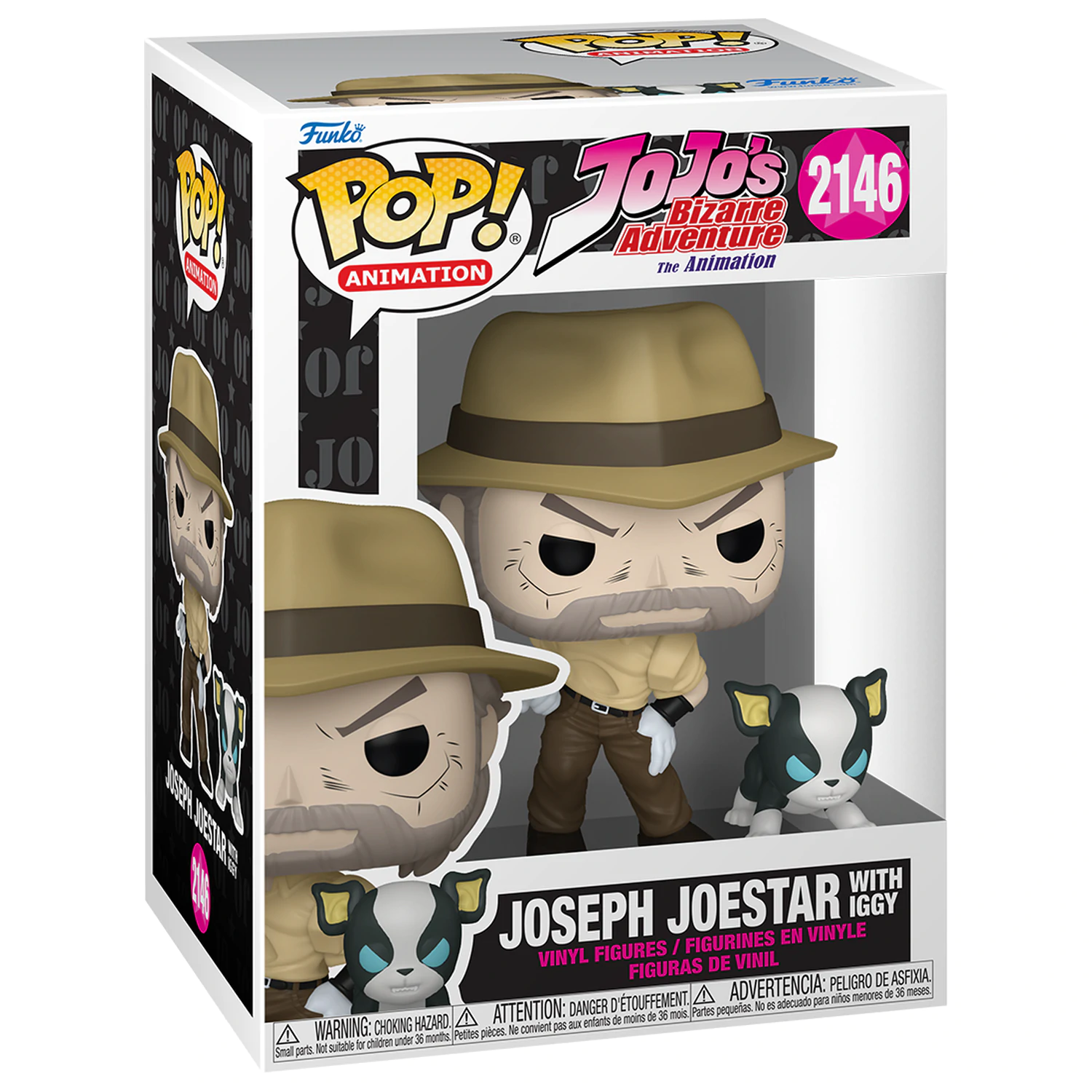 Funko POP figúrka Jojo's Bizarre Adventure Joseph Joestar s Iggy produktová fotografia