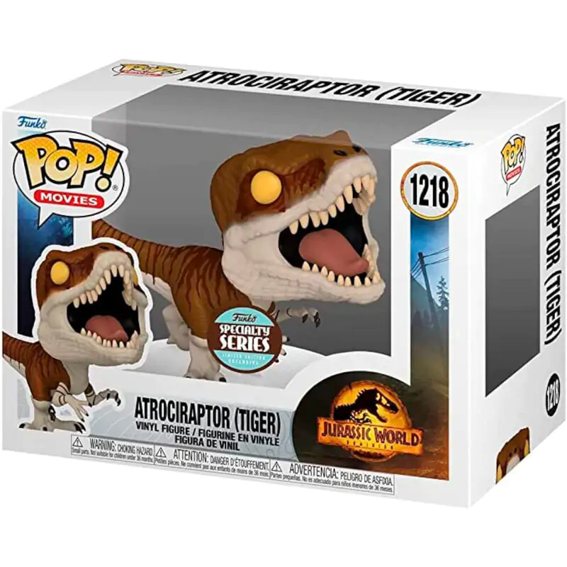 POP figúrka Jurassic World 3 Atrociraptor Tiger Exclusive produktová fotografia