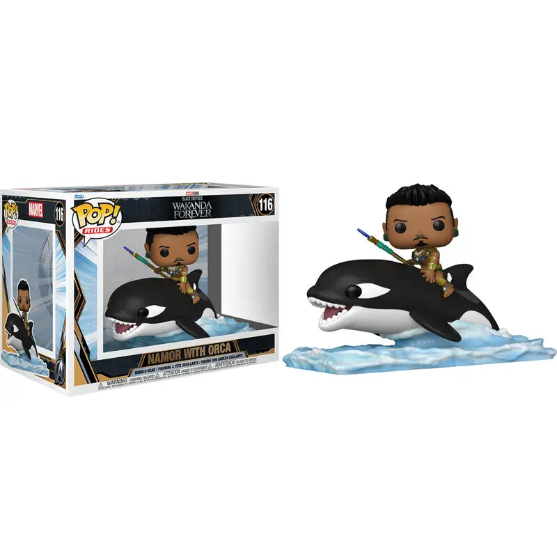 Black Panther: Wakanda Forever POP! Rides Super Deluxe Vinyl Figurka Namor s Orca 15 cm termékfotó