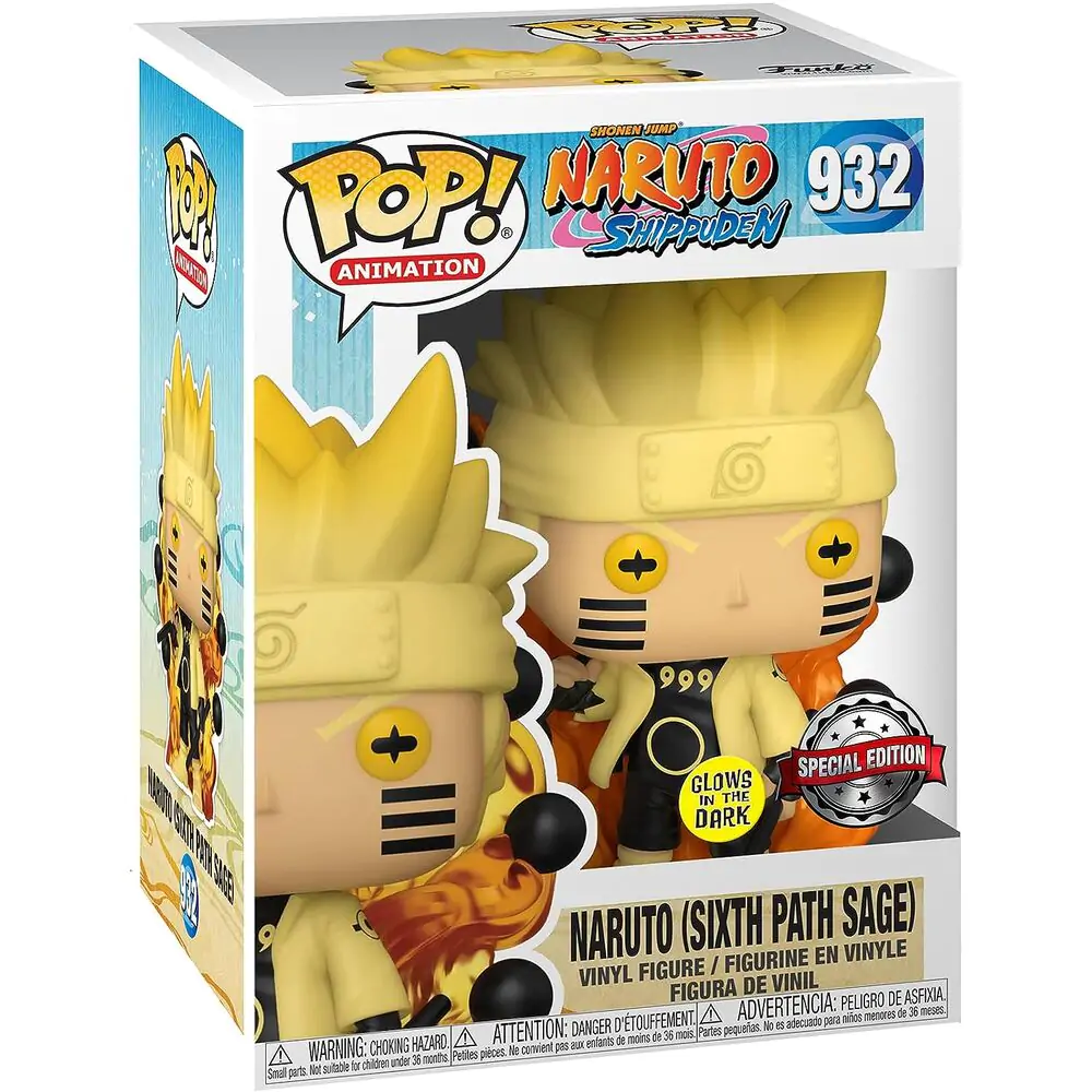 Naruto POP! Animation Vinyl Figurka Specialty Series Naruto Six Path Sage (Glow) 9 cm termékfotó