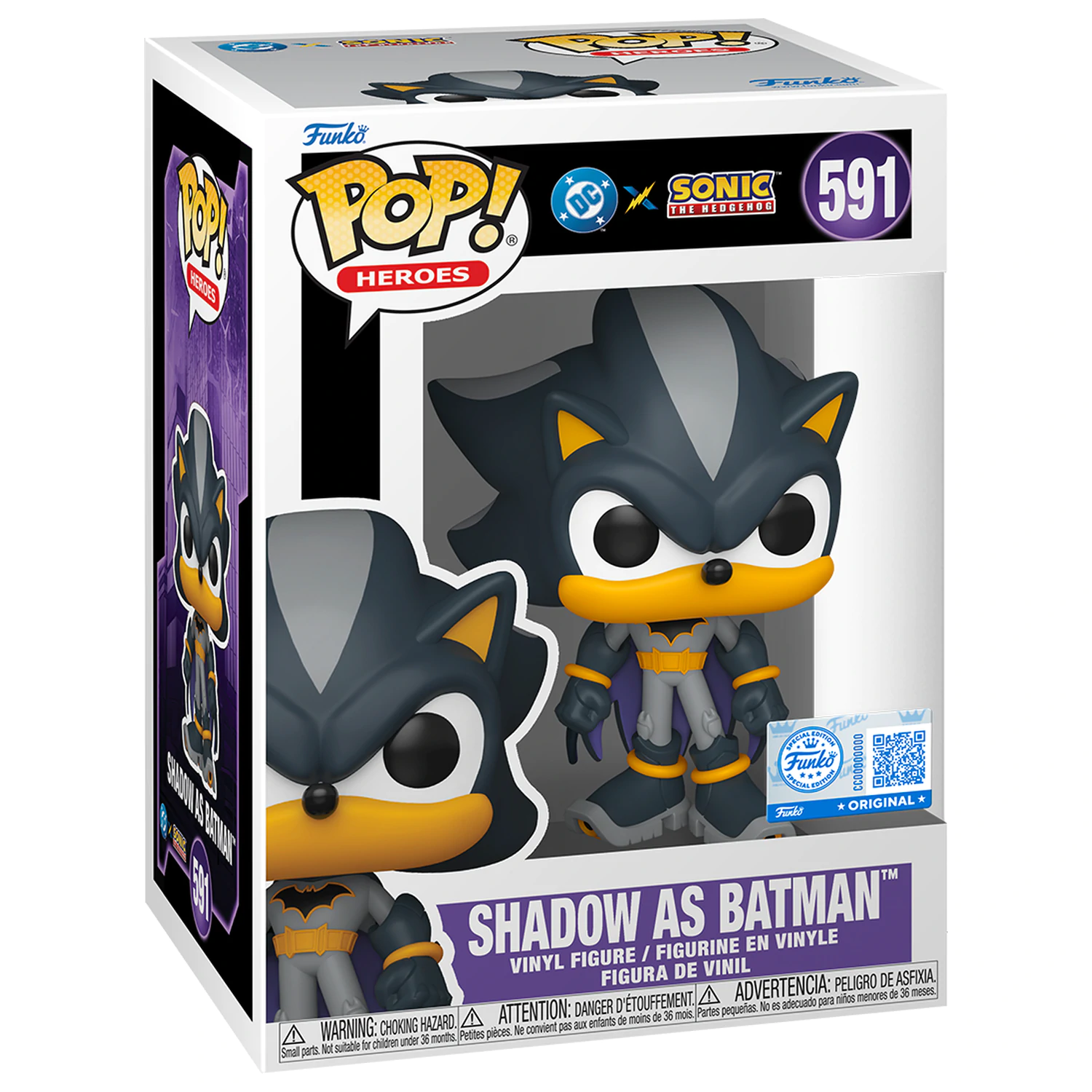 Funko POP figúrka Sonic The Hedgehog DC Comics Shadow Batman Exclusive produktová fotografia