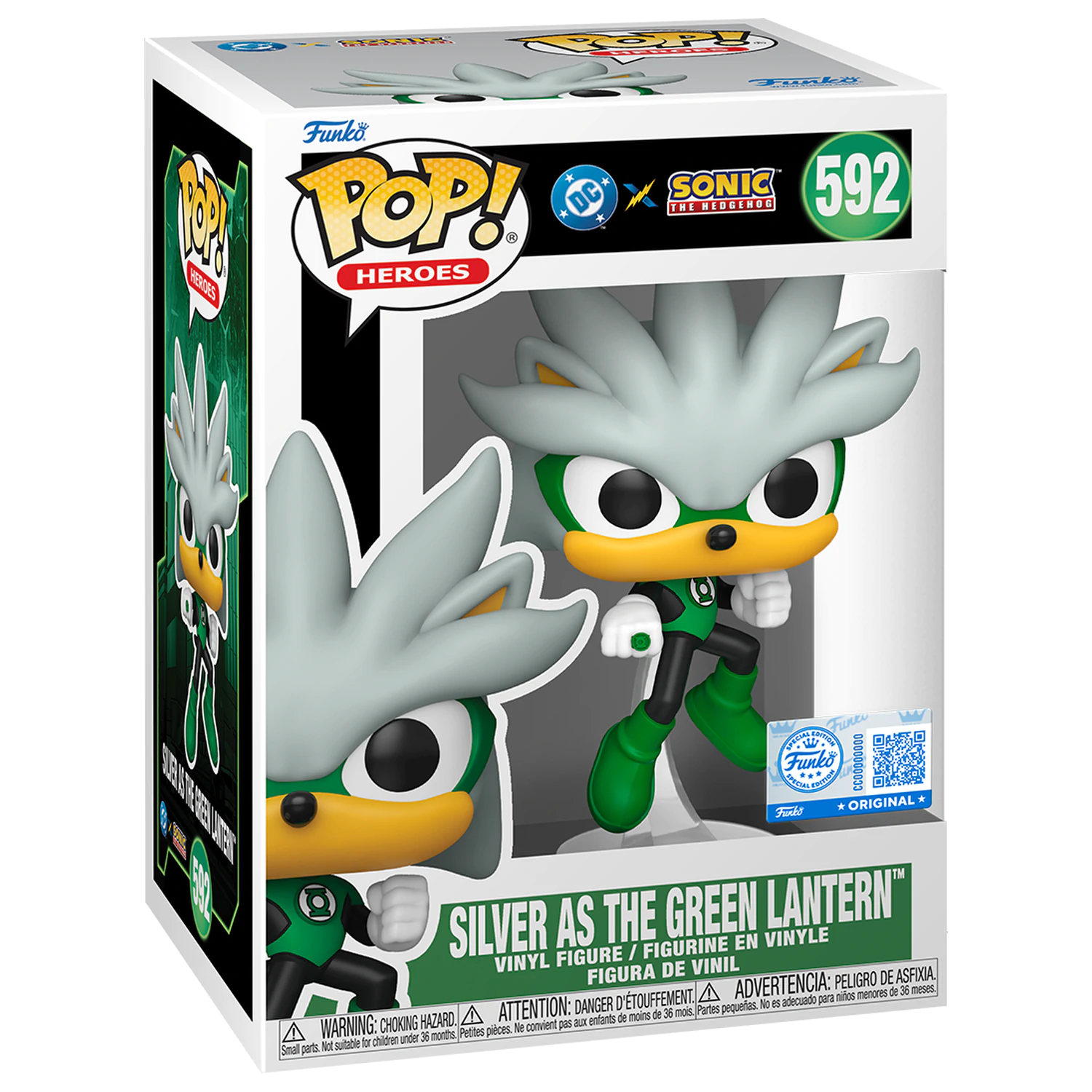 Funko POP figúrka Sonic The Hedgehog DC Comics Silver As the Green Lantern Exkluzívna produktová fotografia