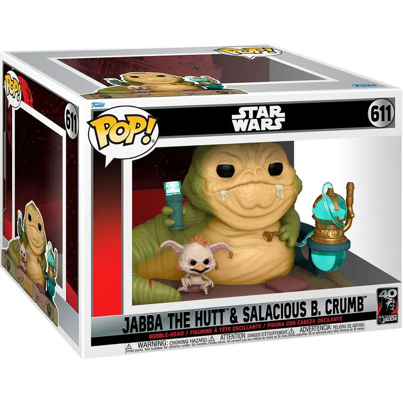 Star Wars Return of the Jedi 40th Anniversary POP! Deluxe Vinyl Figúrka Jabba w/Salacious 9 cm termékfotó