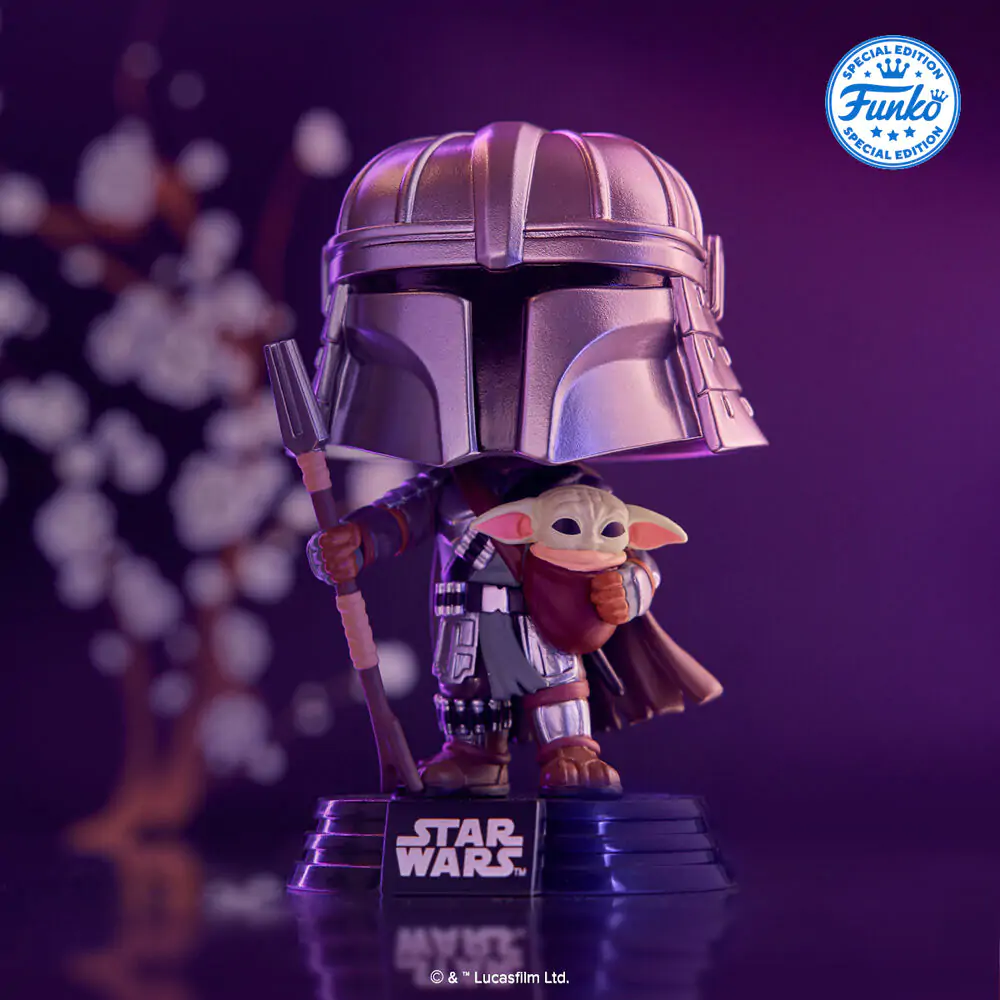 Funko POP figúrka Star Wars Impressions Mandalorian with Grogu Exclusive produktová fotografia