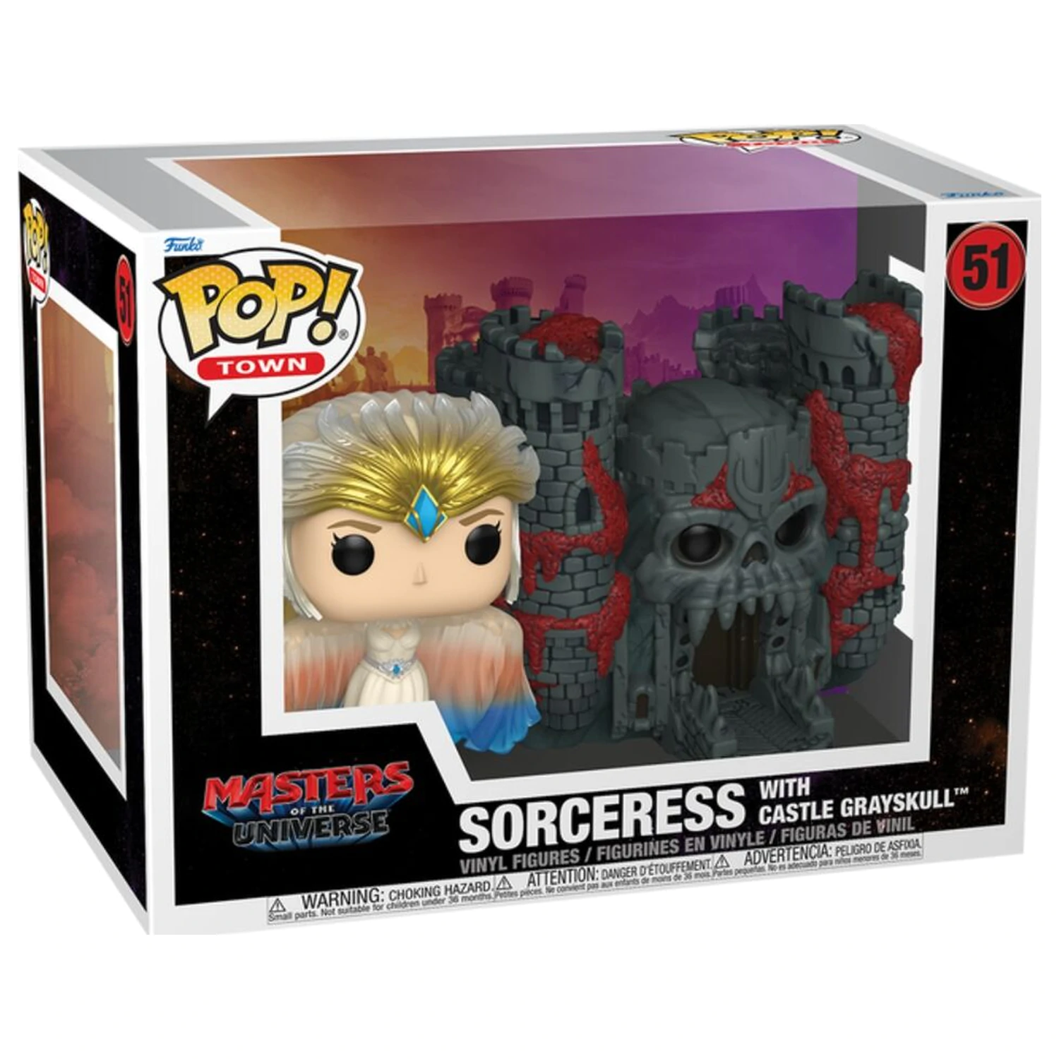 Funko POP figúrka Town Masters of the Universe Sorceress with Castle Grayskull Live Action produktová fotografia