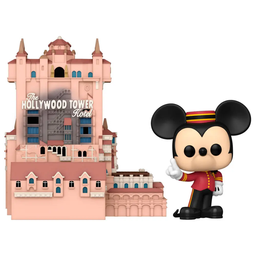 Walt Disney Word 50th Anniversary POP! Town vinylová figúrka Hollywood Tower Hotel a Mickey Mouse 9 cm produktová fotografia